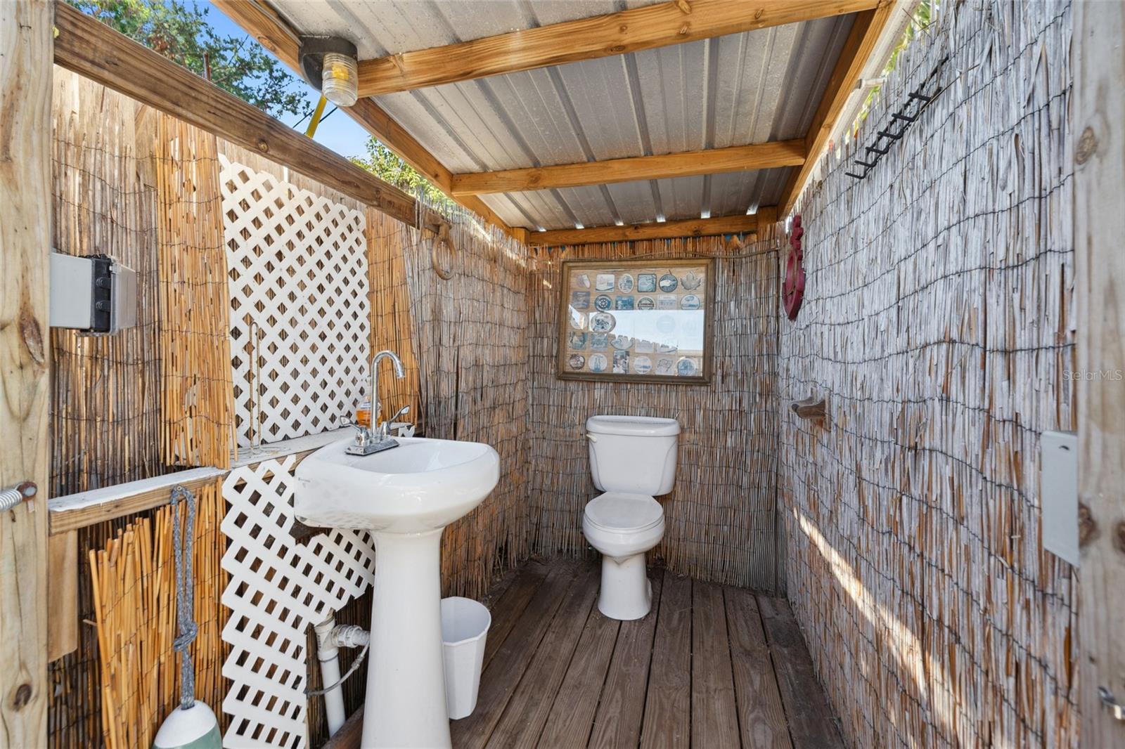 Poolside bathroom