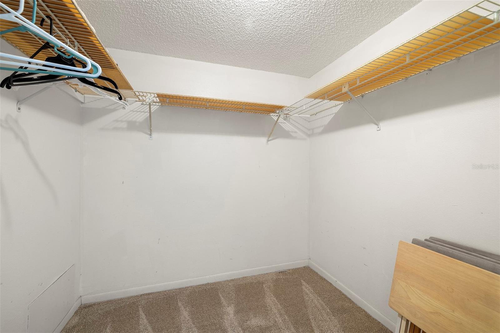 Walk-in closet in the master bedroom