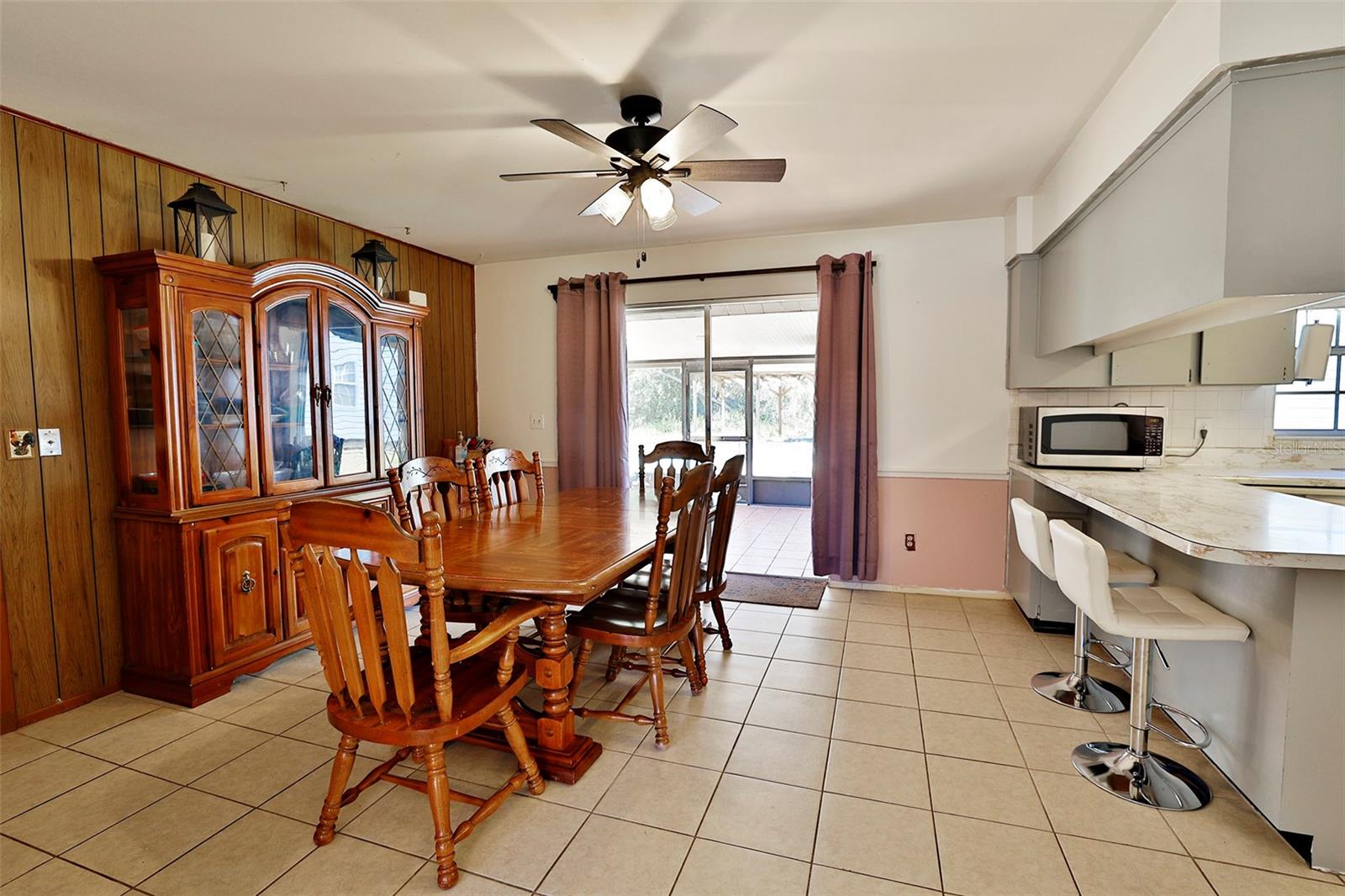 dining room looking toward sliding doors