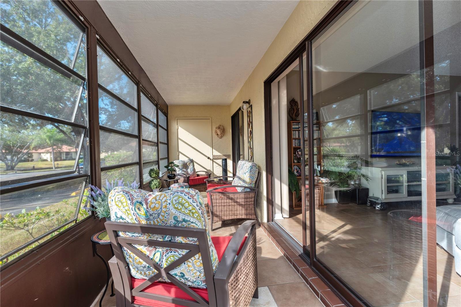 Enclosed porch.