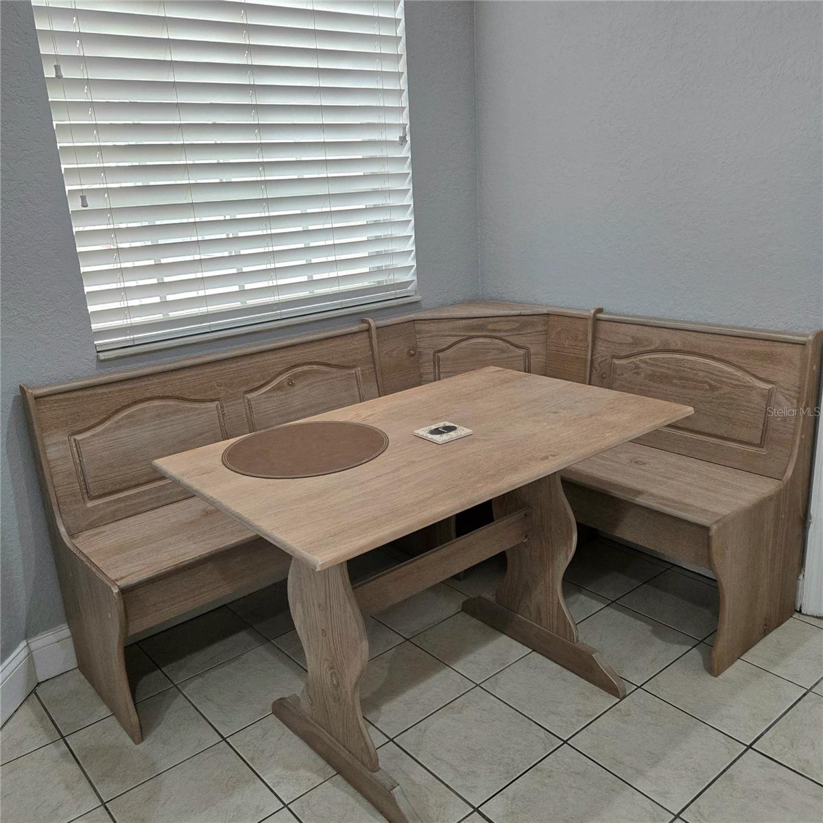 Custom bench for kitchen nook included