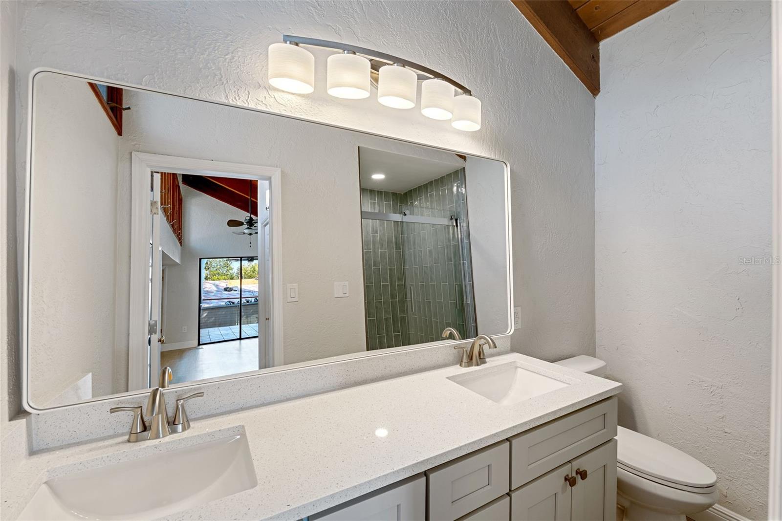 Upstairs fully remodeled master bathroom