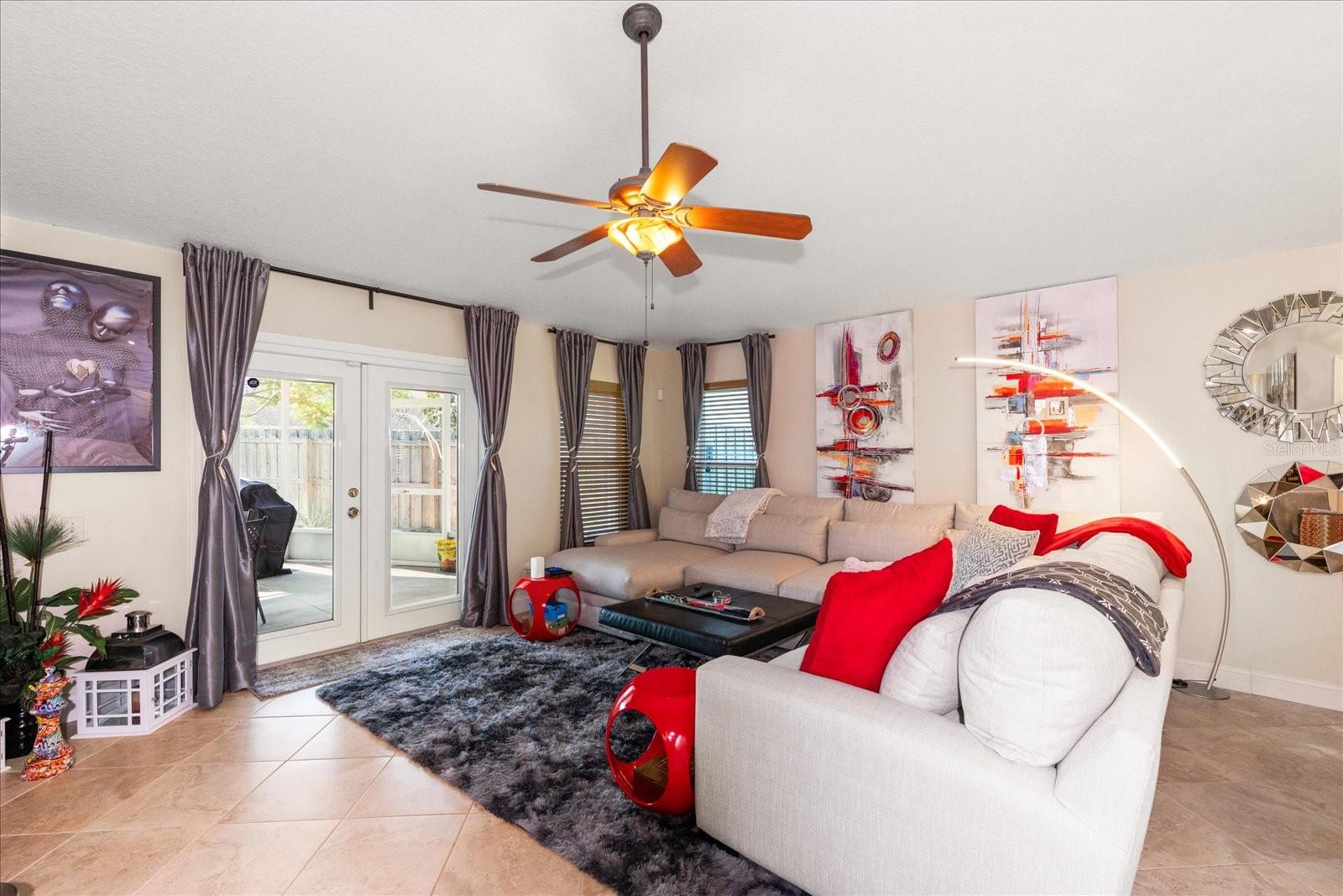 Family Room with French Doors