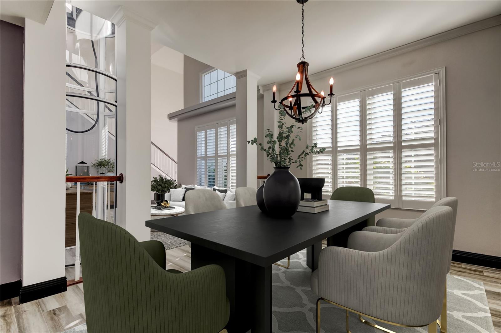 virtually staged dining room