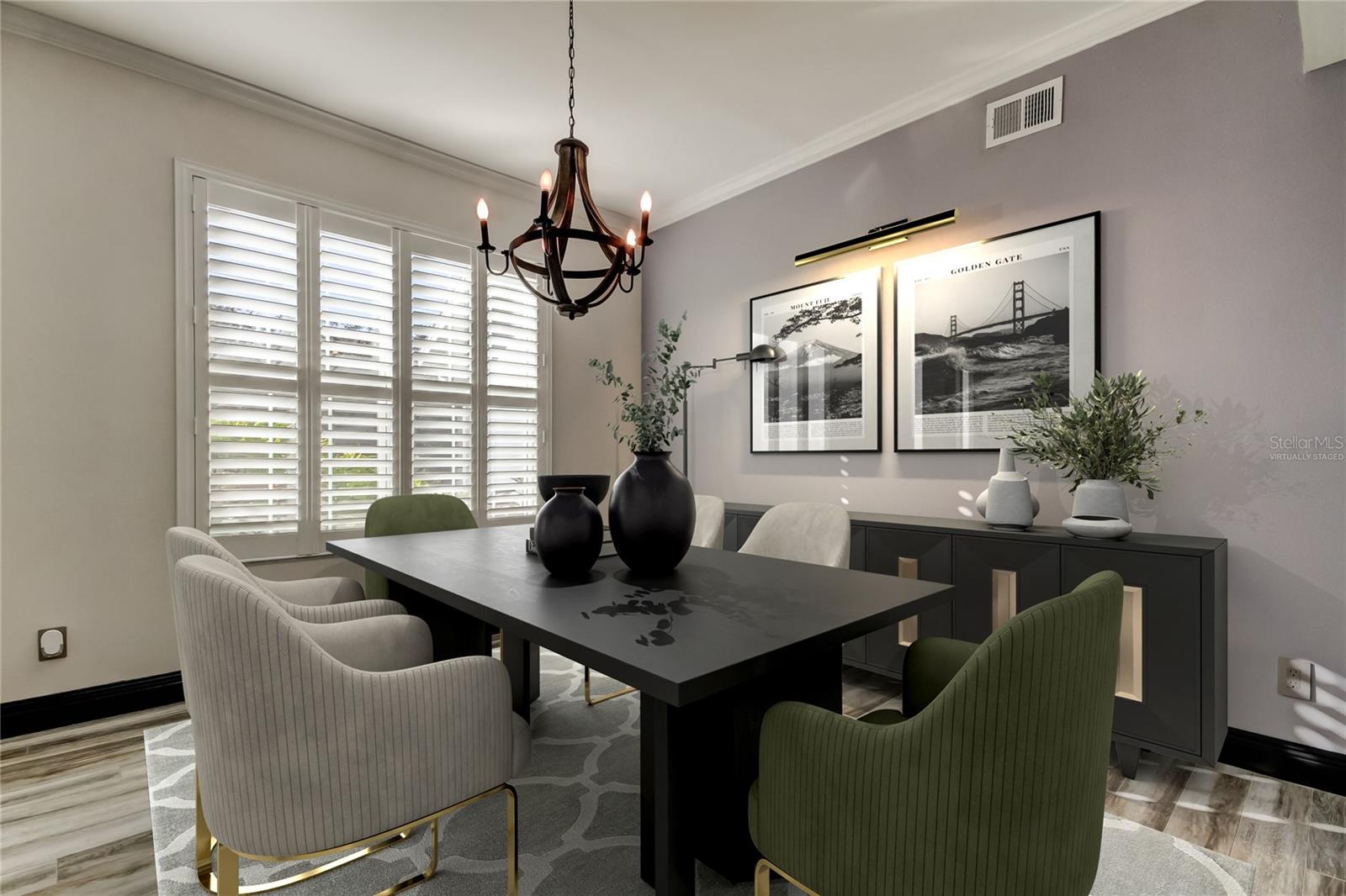 virtually staged dining room