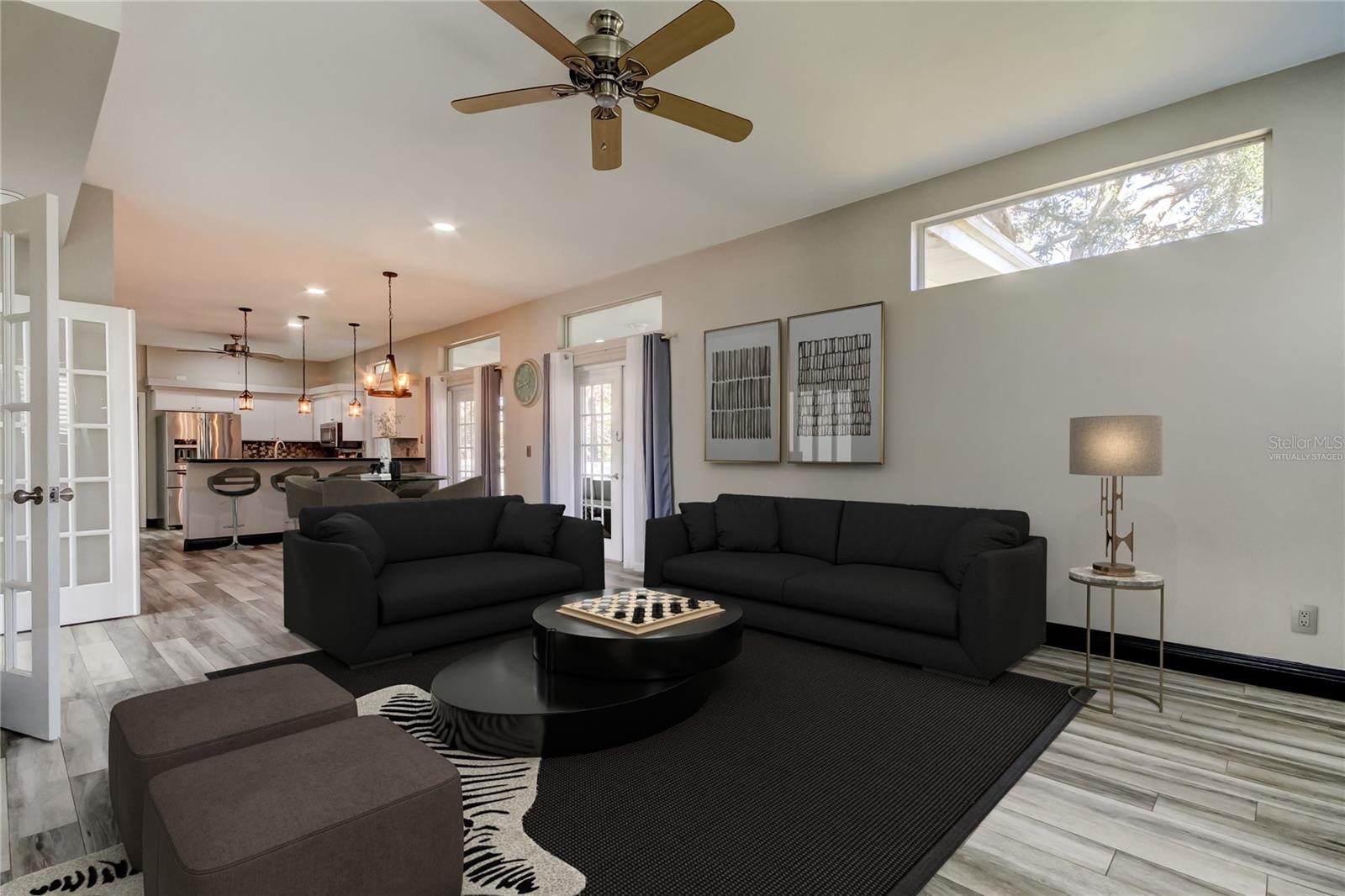 virtually staged family room