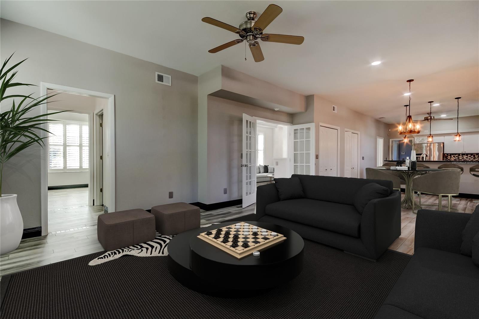 virtually staged family room