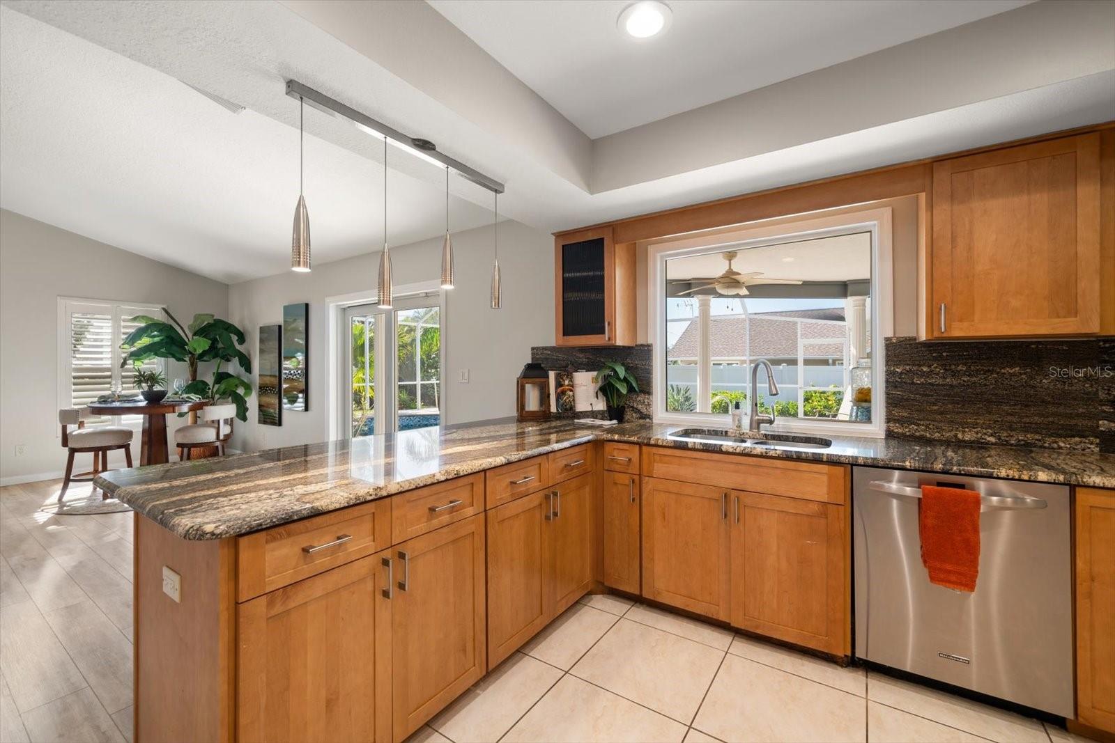 Kitchen with breakfast bar.