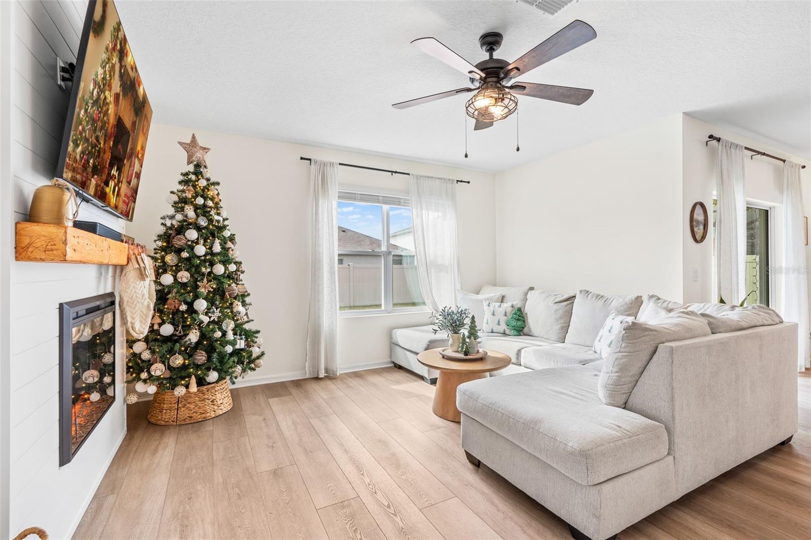 Great Room with Built in Fireplace