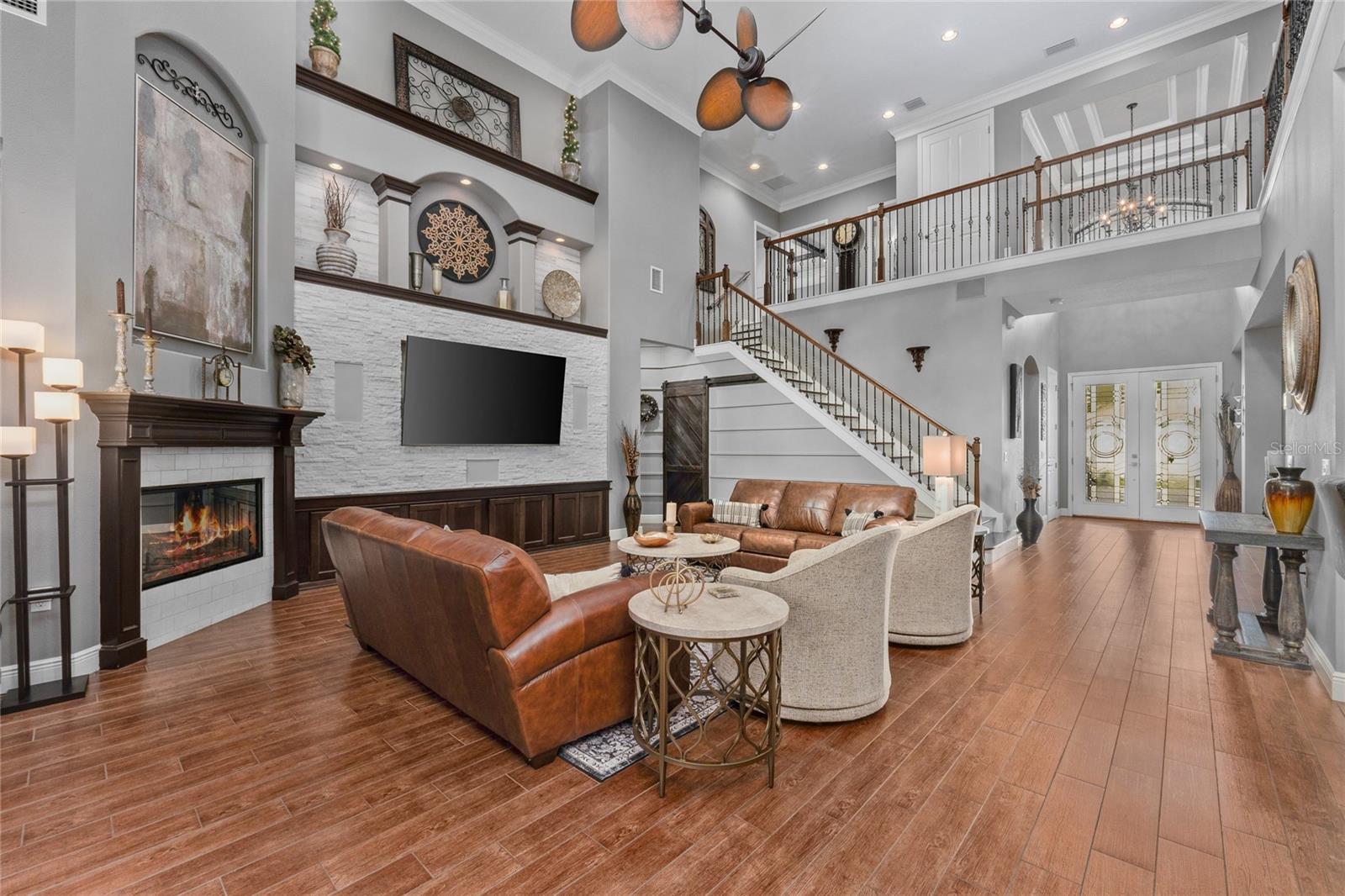 Incredible family room! Soaring ceilings!