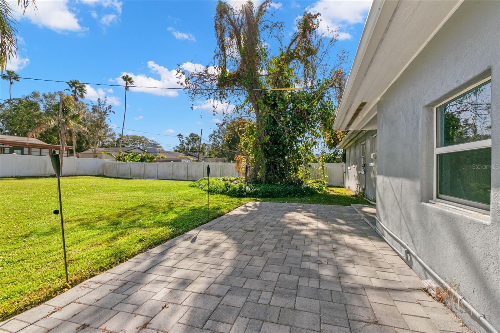 Large back yard from porch