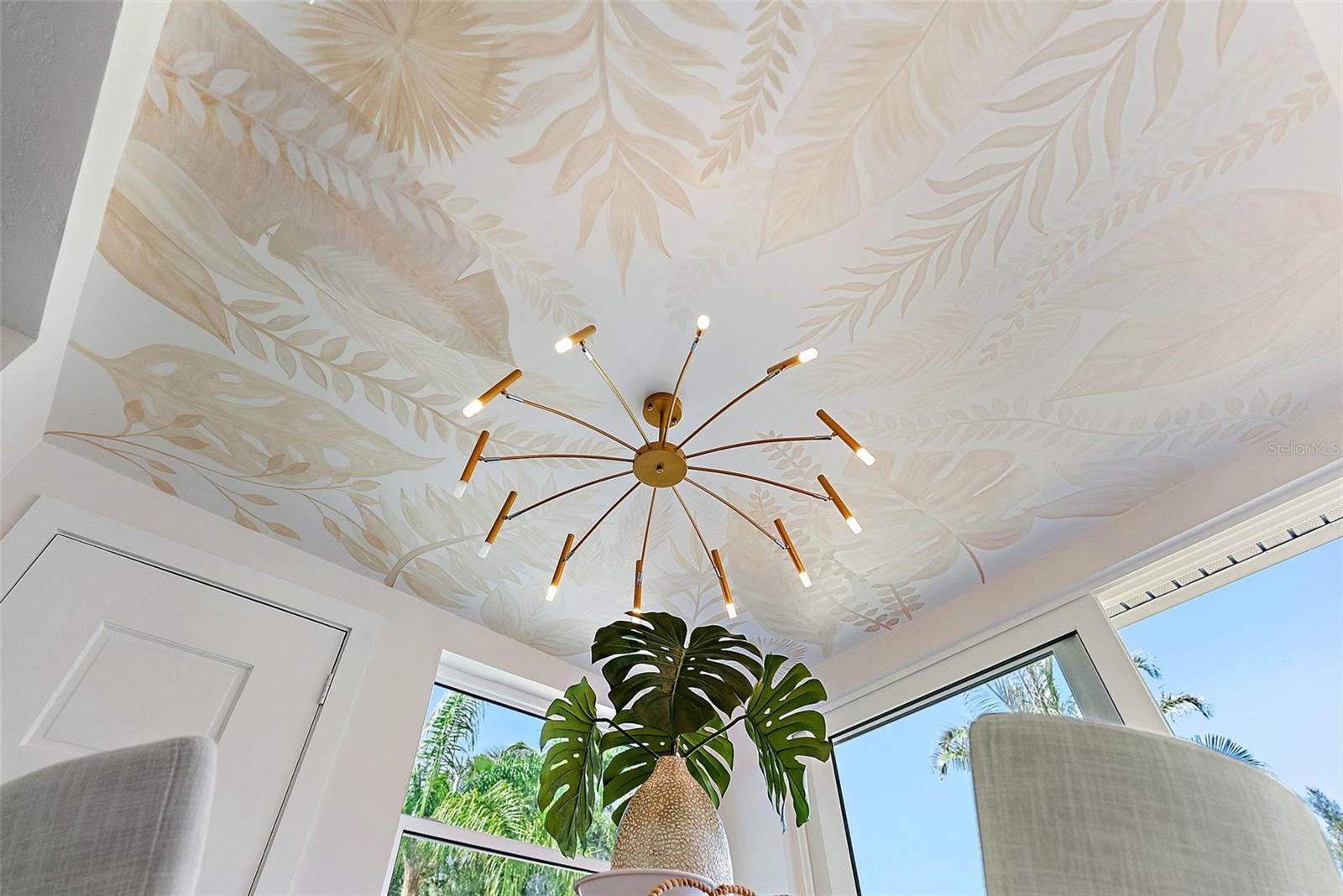 Custom Mural on Dining Room Ceiling