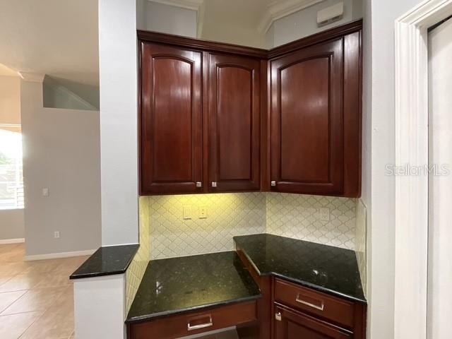 Kitchen into family room view not staged