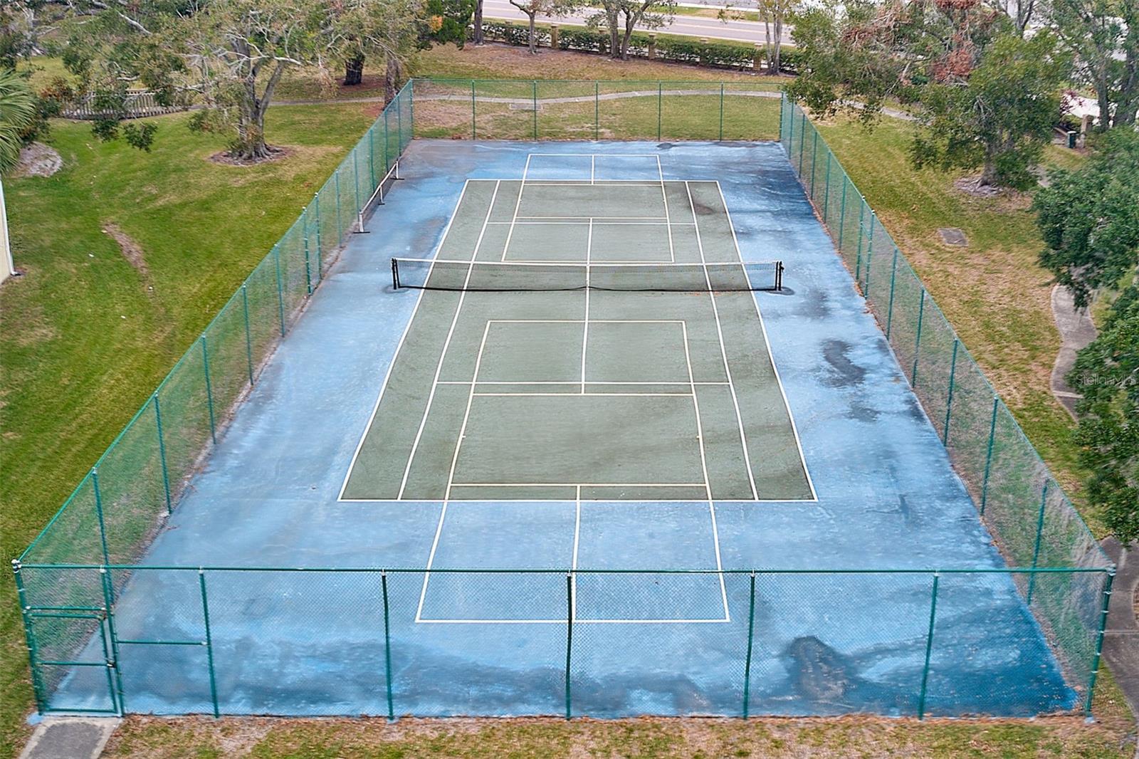 View of tennis court