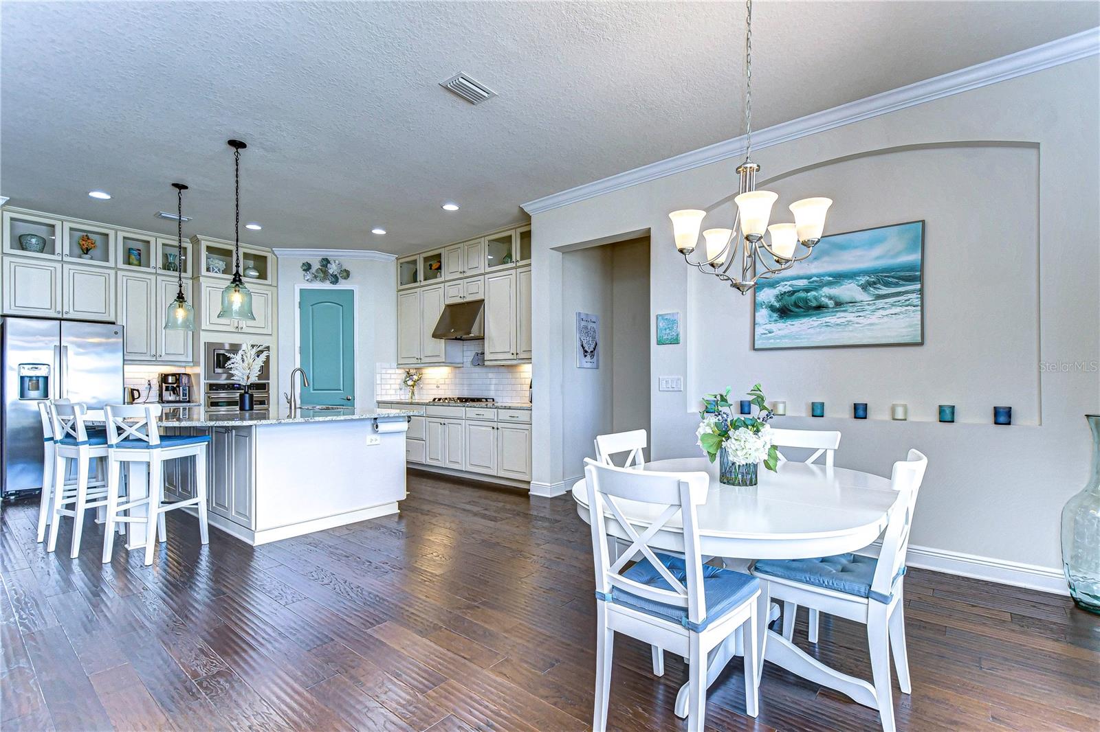 The kitchen seamlessly flows to an additional dining space!