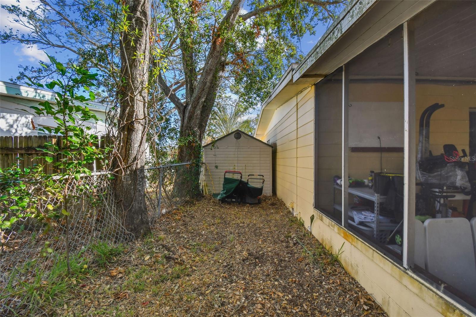 Side Yard with storage shed