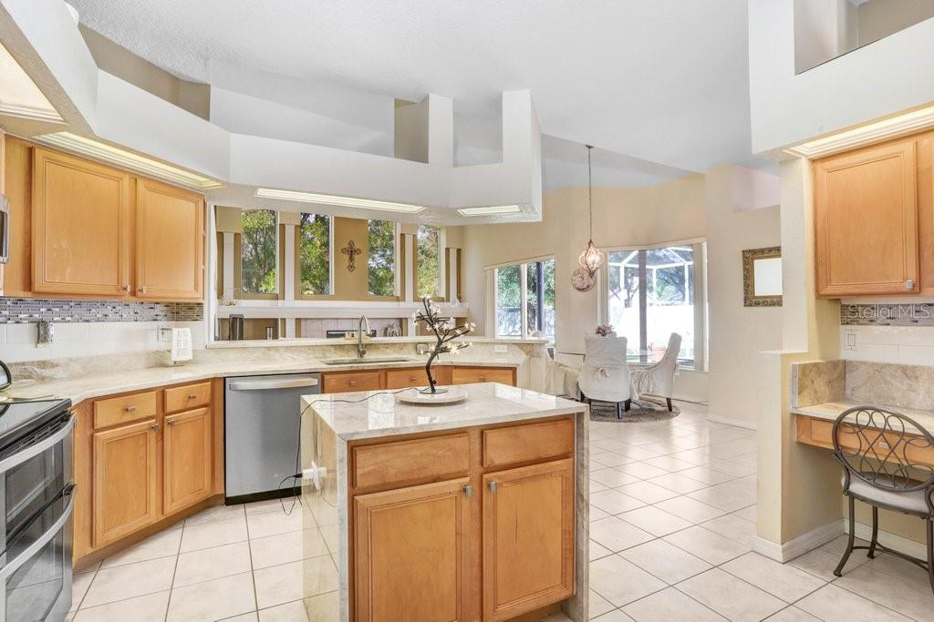 Kitchen with new granite countertops, soft close cabinets and stainless appliances