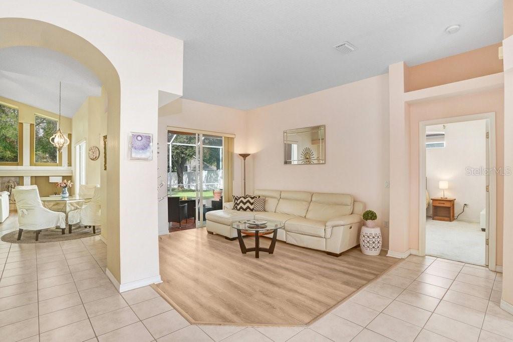 Formal Living room with new Luxury Vinyl Planks