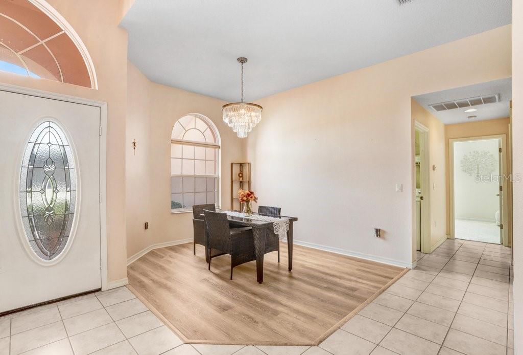 Dining room with new Luxury Vinyl Planks