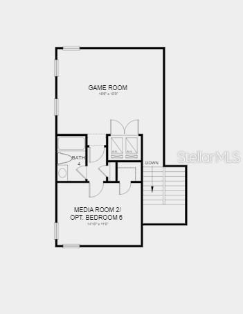 Second Floor Plan - Structural options added include: gourmet kitchen, second floor bonus room with bedroom and bath, primary bathroom extension