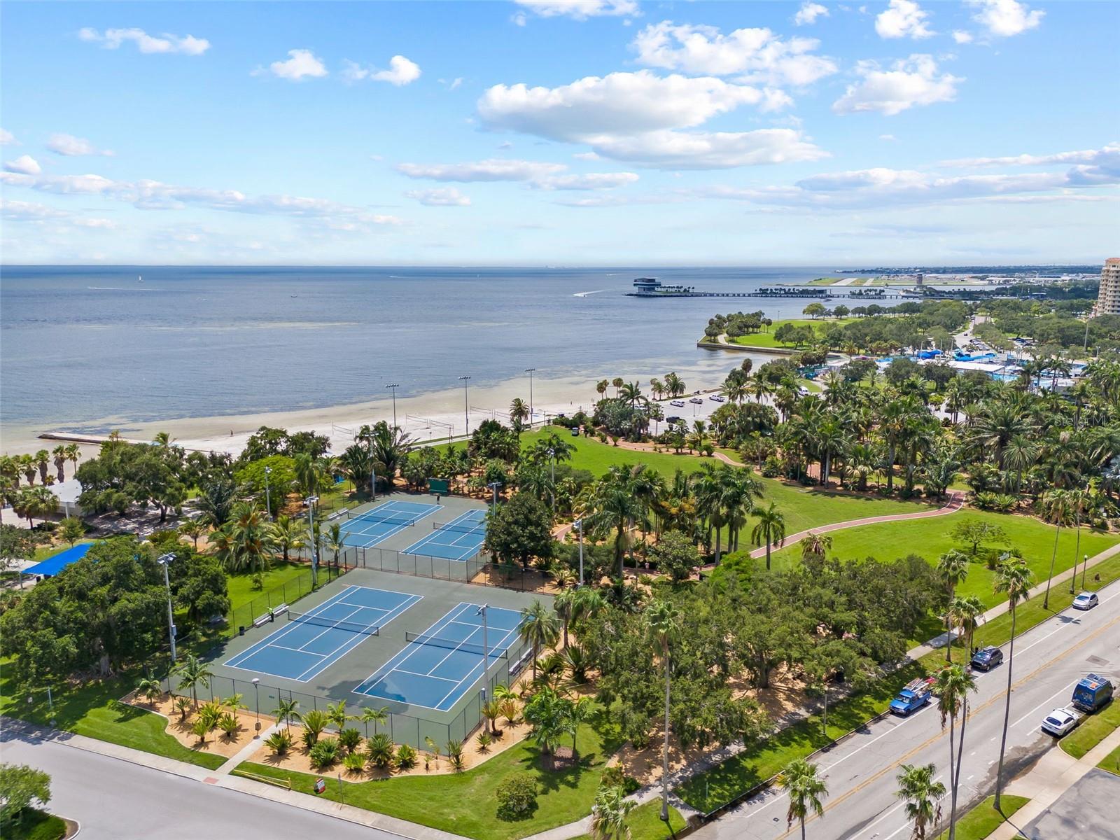 Tennis/pickleball courts across the street.