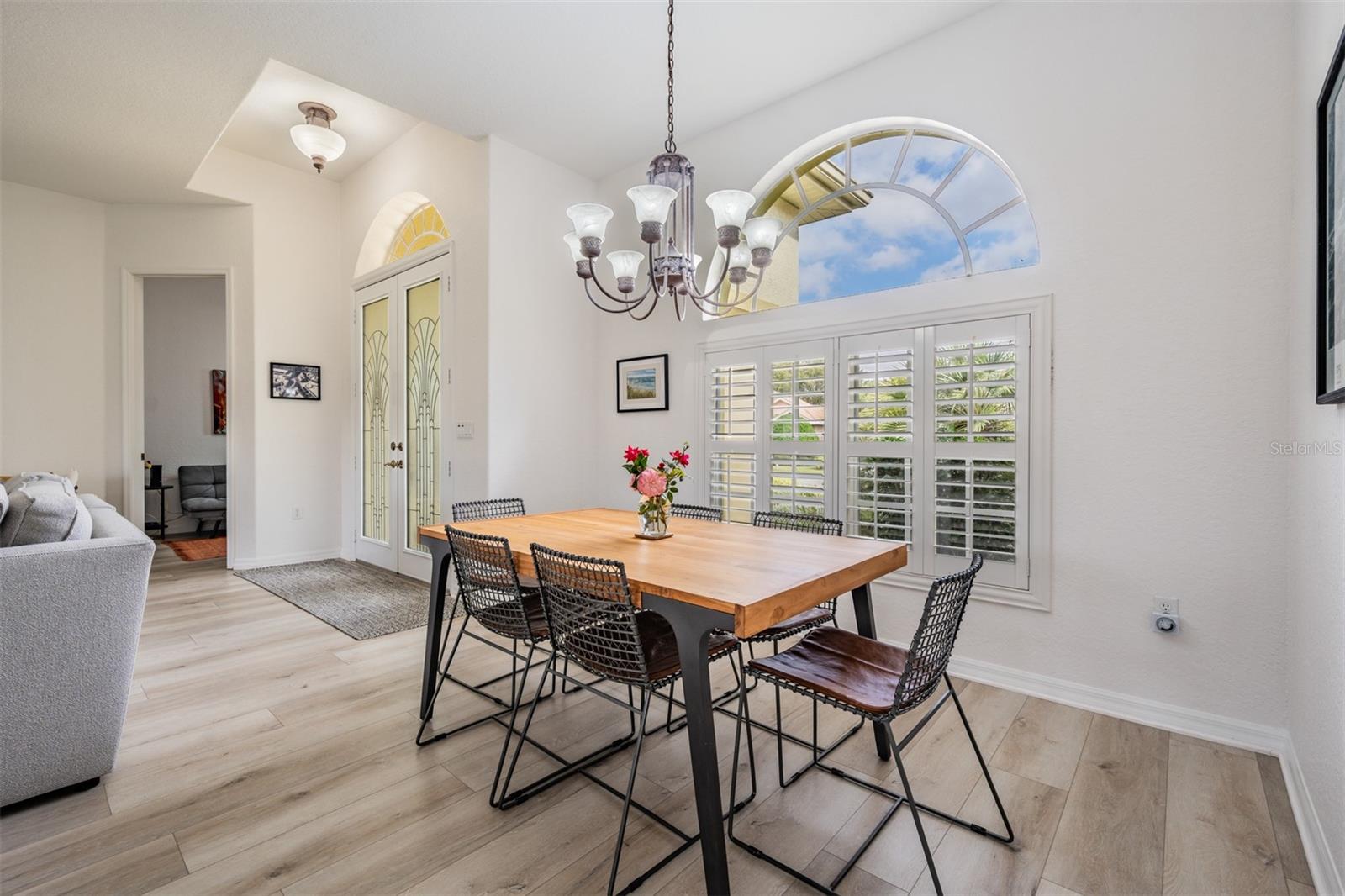 Dining area open to living space