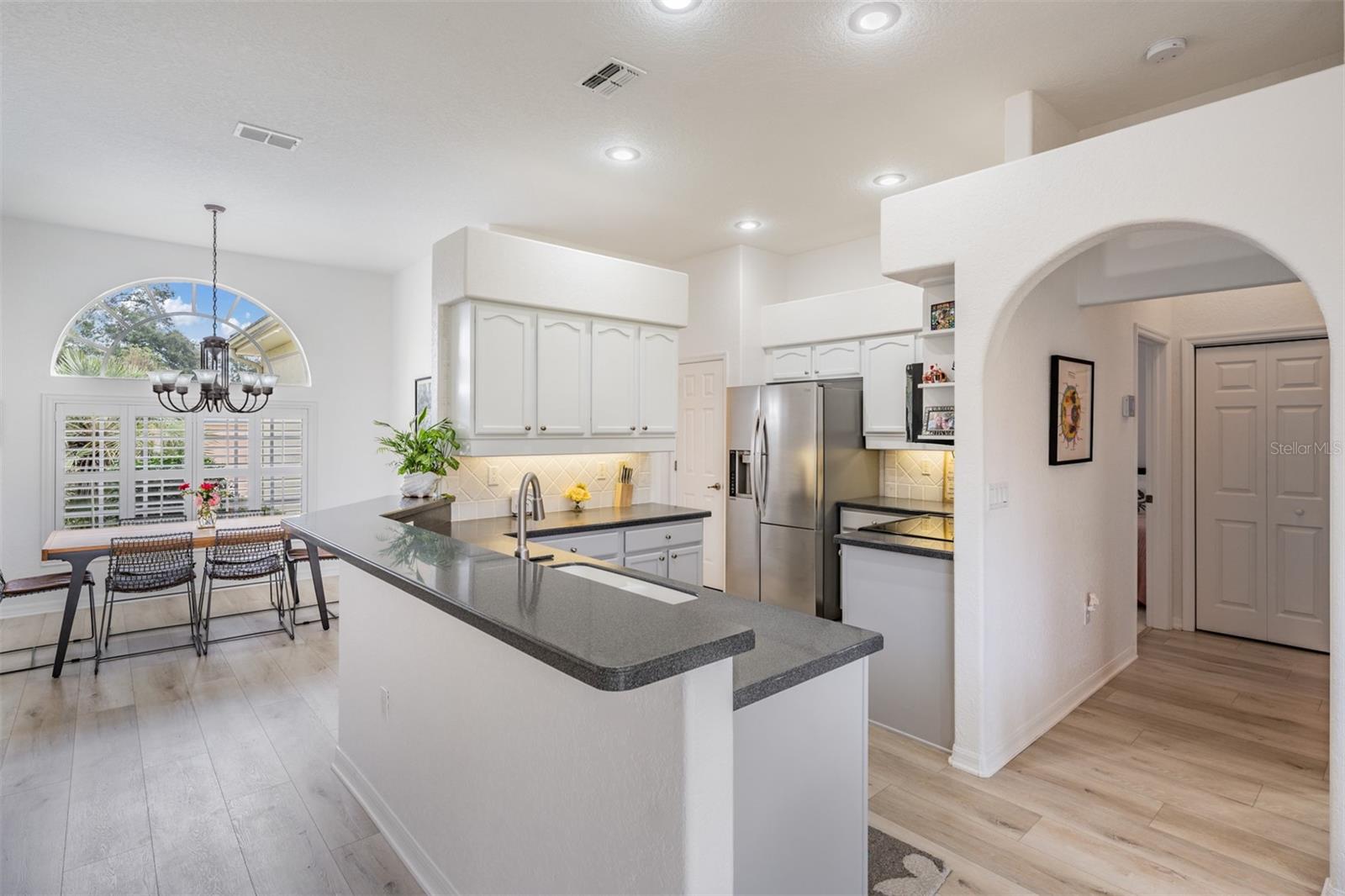 Kitchen is open to the great room and dining area