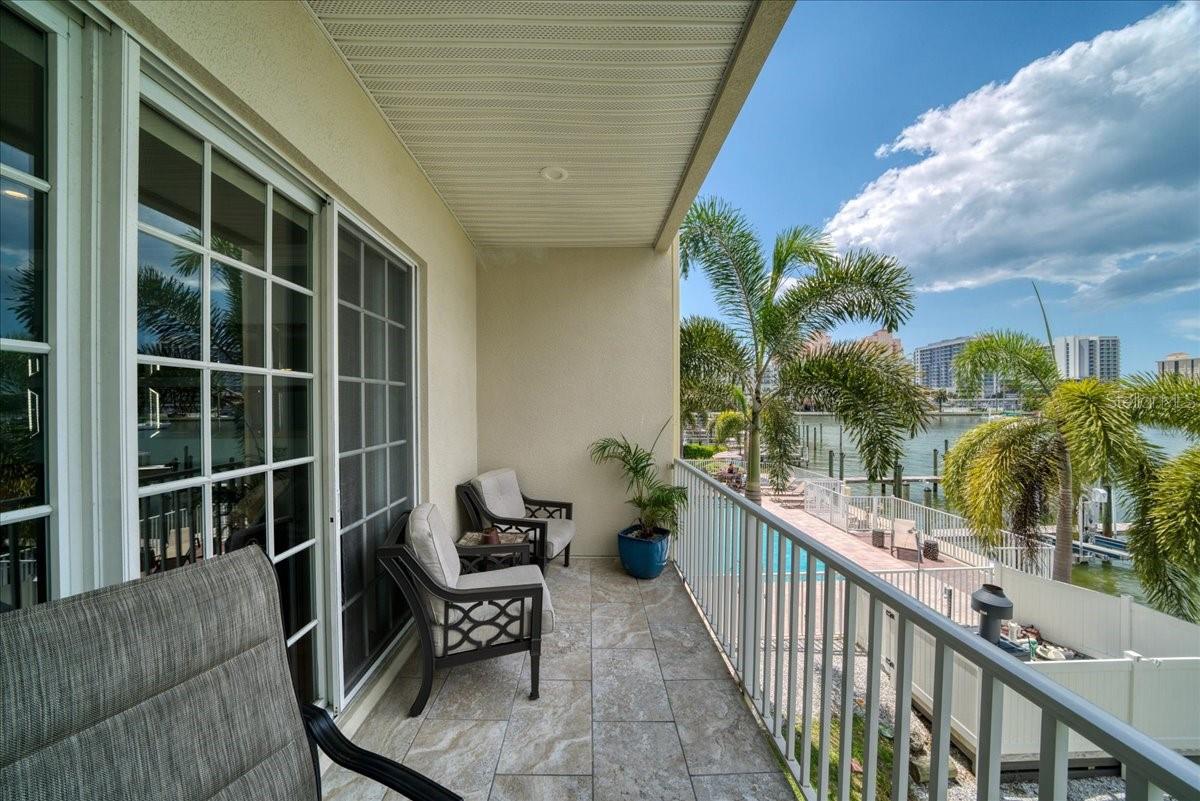 Balcony off living area.