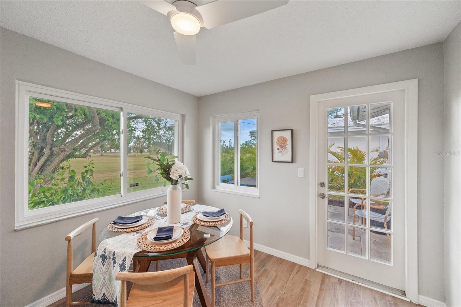 Family room with door to patio