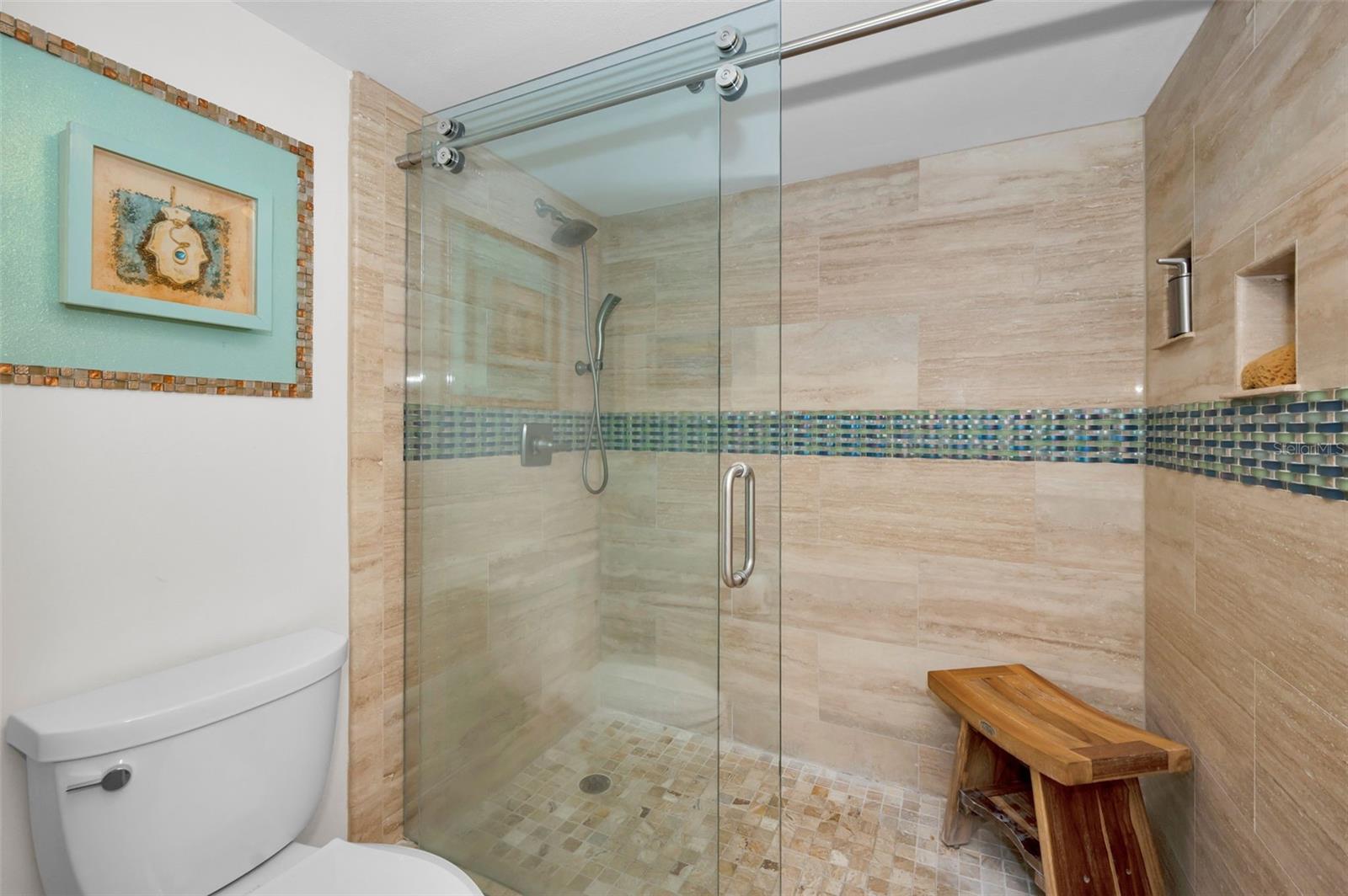 Primary bedroom shower enclosure!