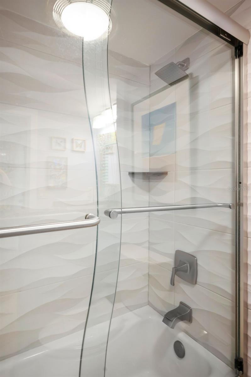 Designer, glass shower doors!