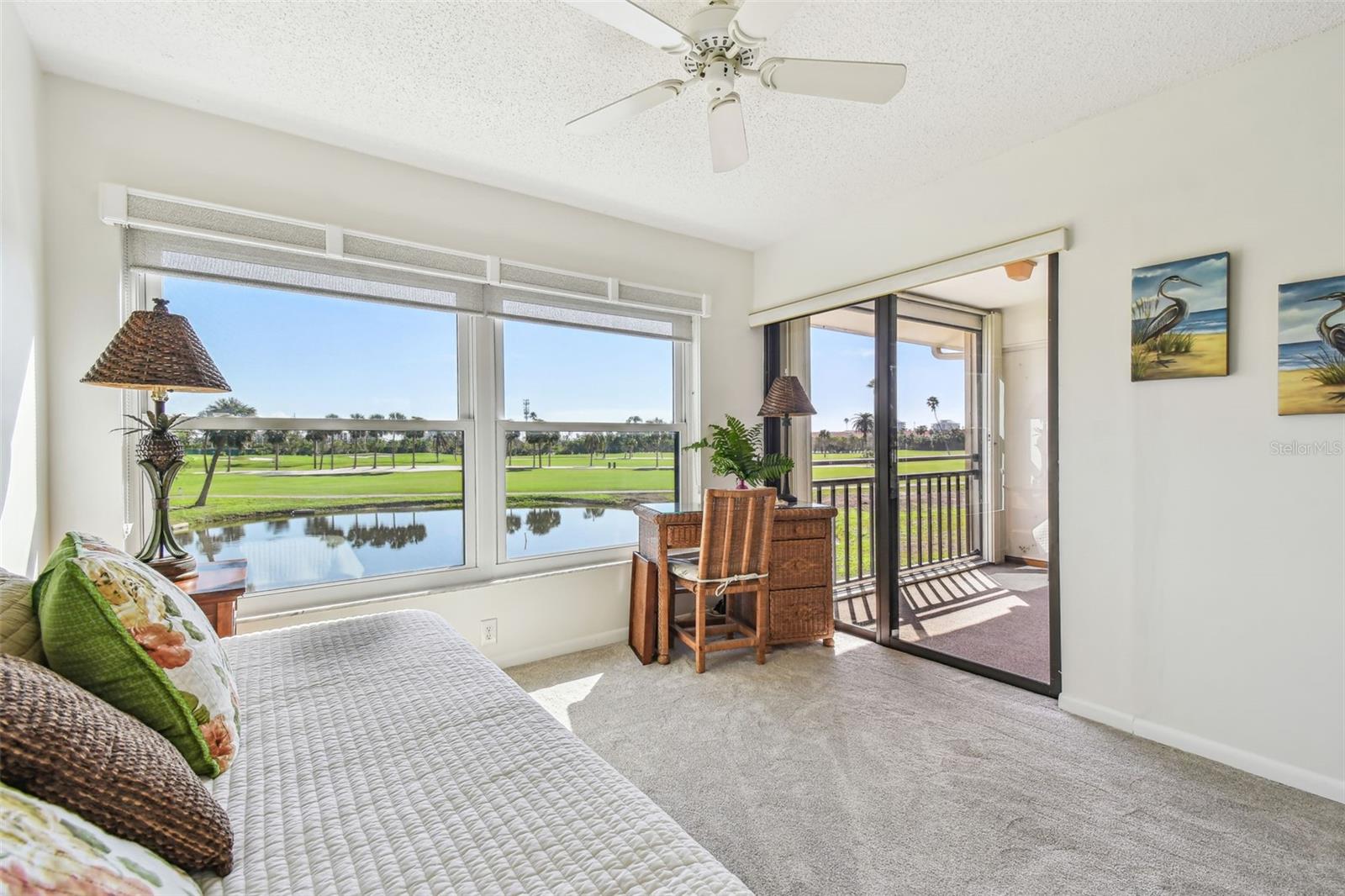 Guest room furniture & trundle bed included along with a relaxing view for an office too!