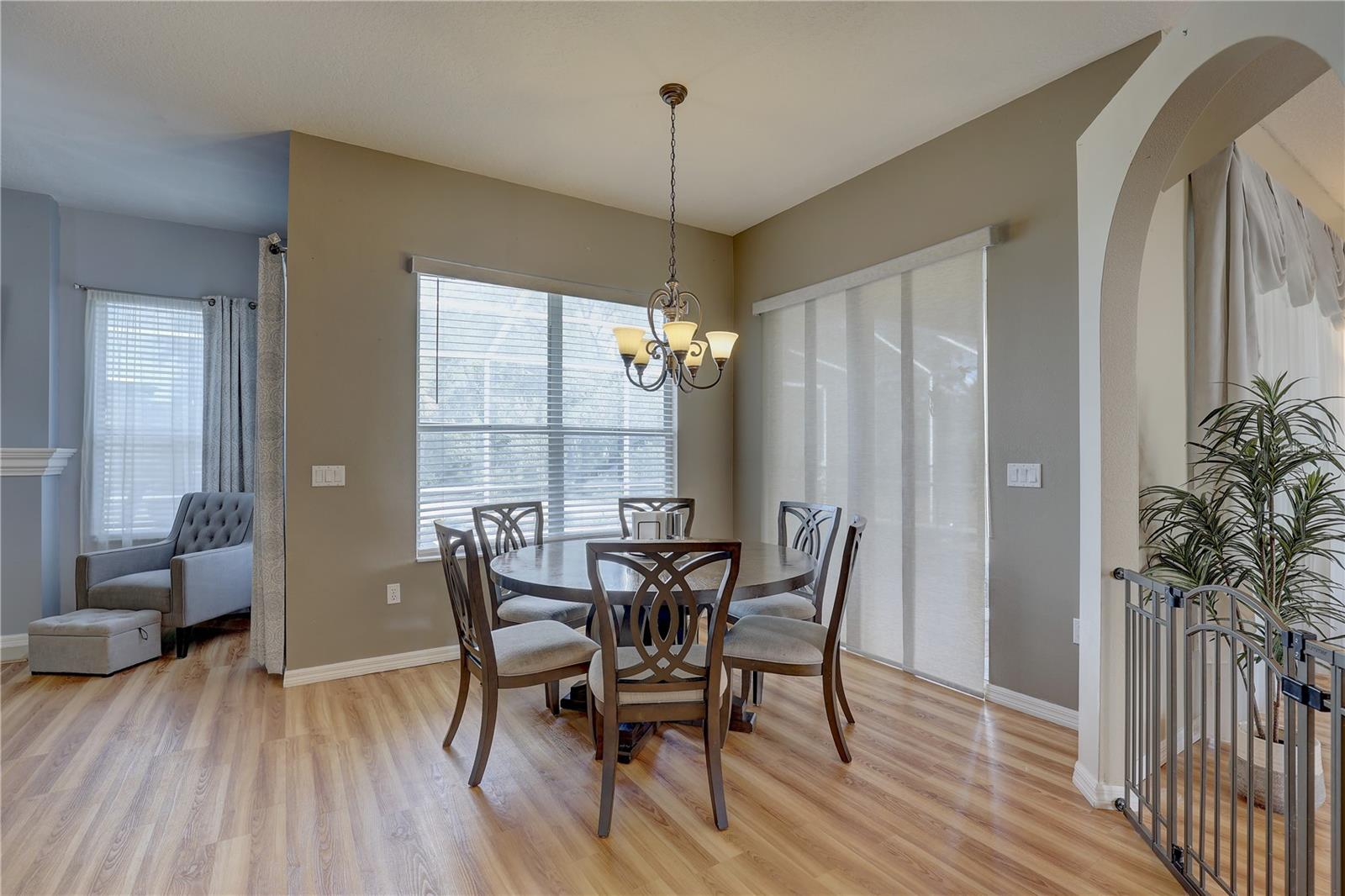 View of eat-in area from kitchen