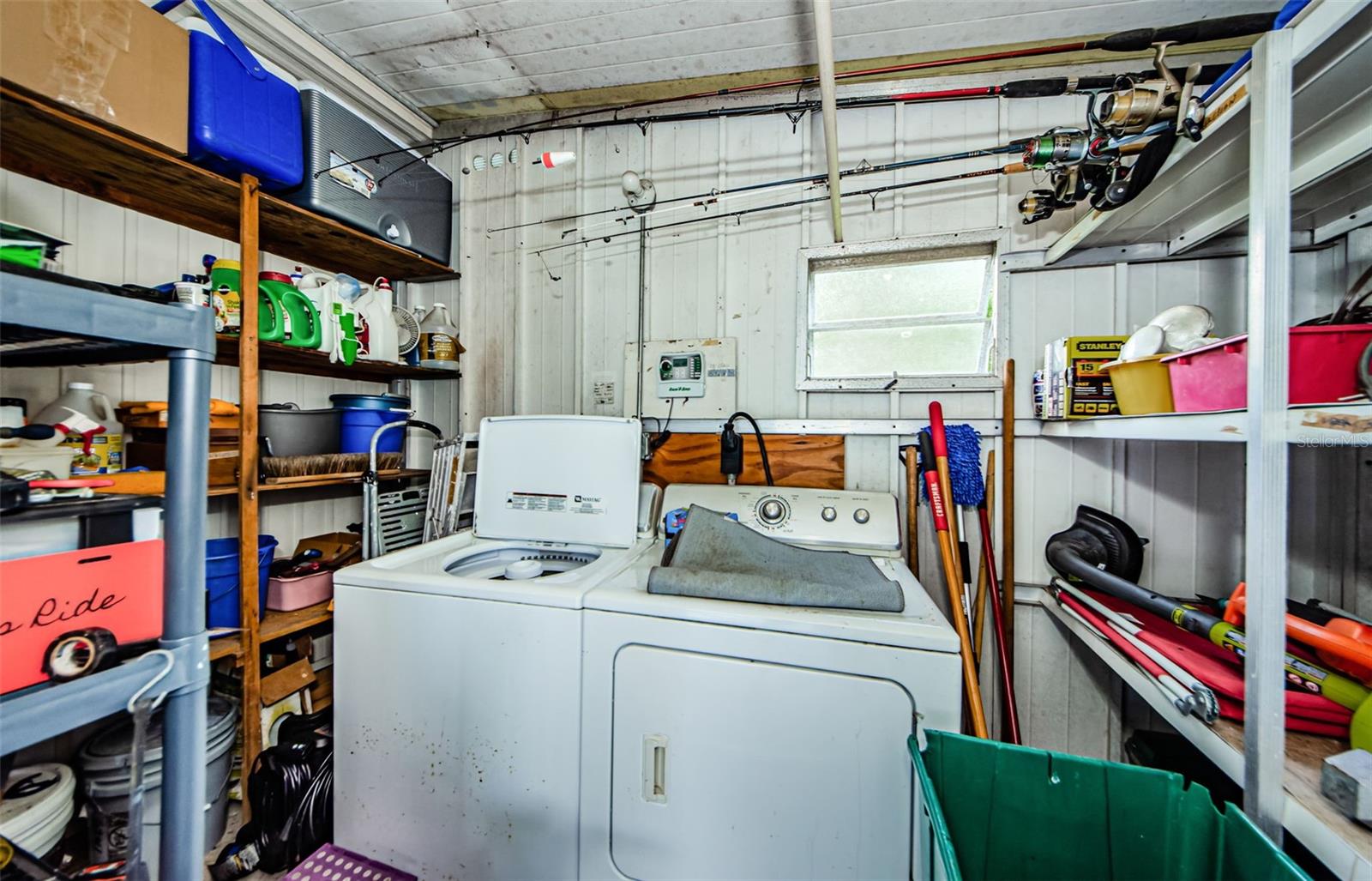 Shed with washer/dryer