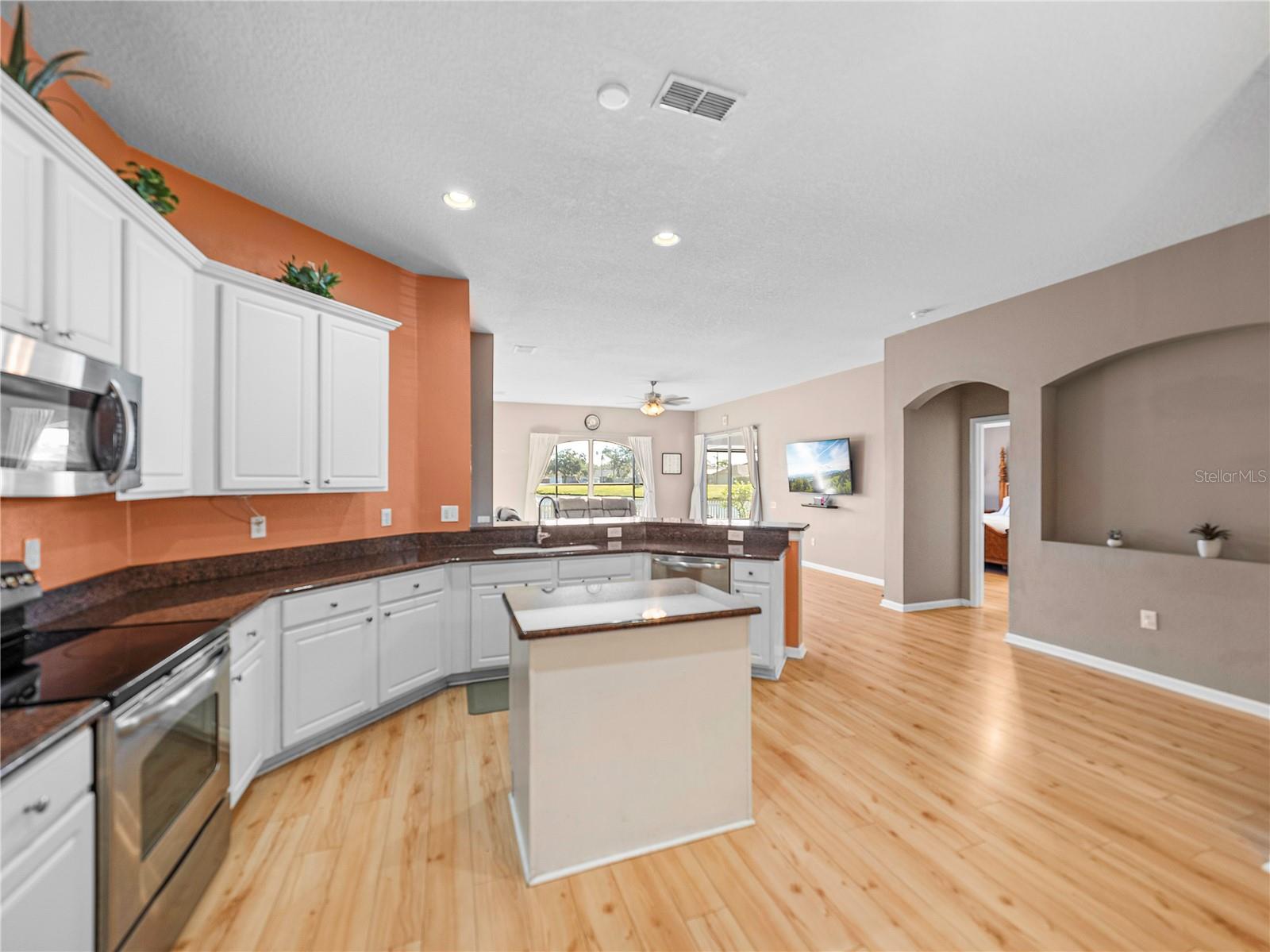 Kitchen is part of family room.