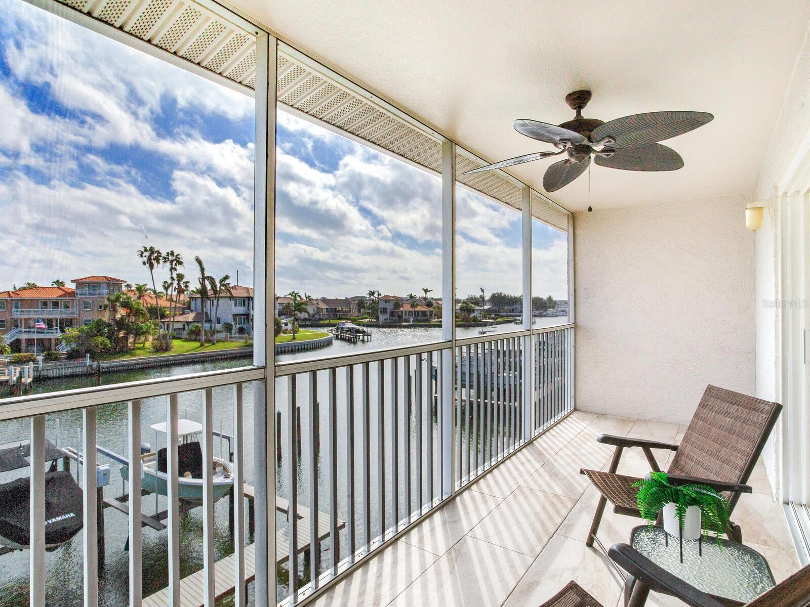 Master bedroom waterfront porch