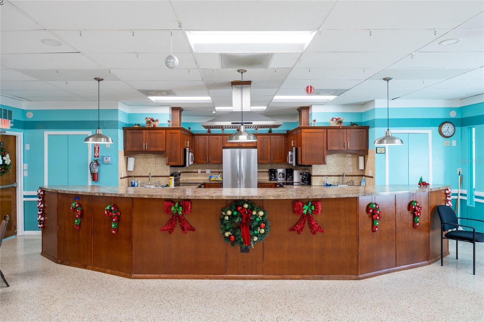 The beautiful kitchen at the community clubhouse.