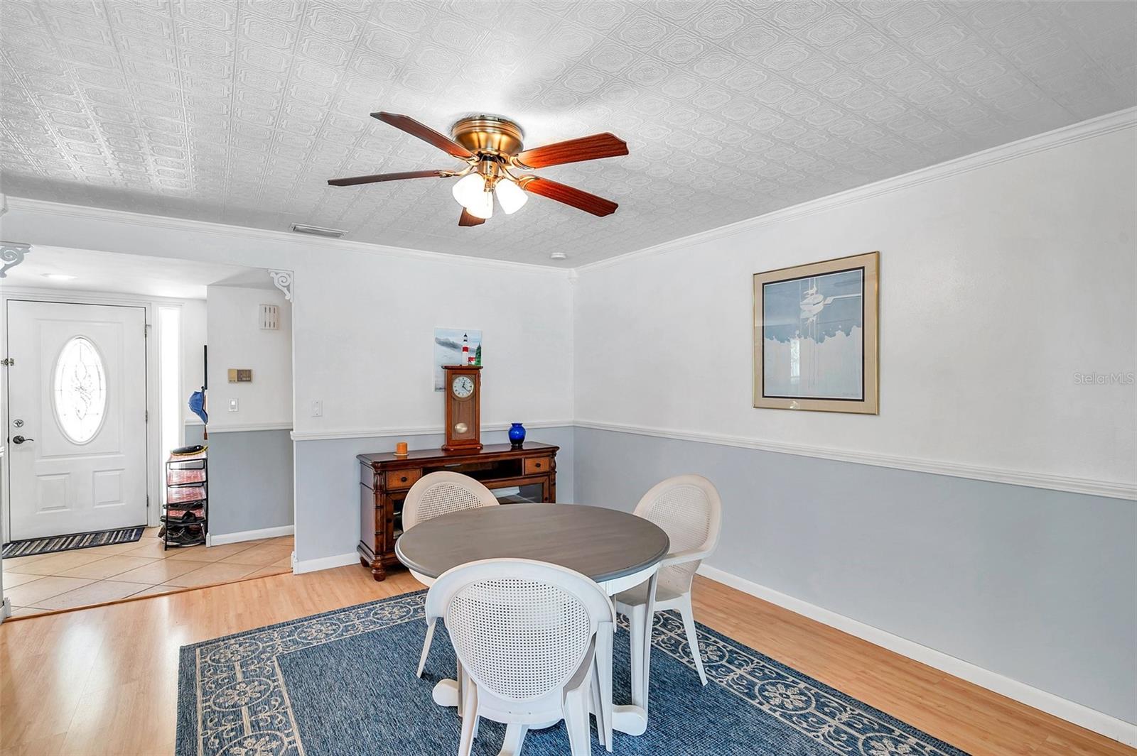 Inside Laundry room (older flooring in living room view)