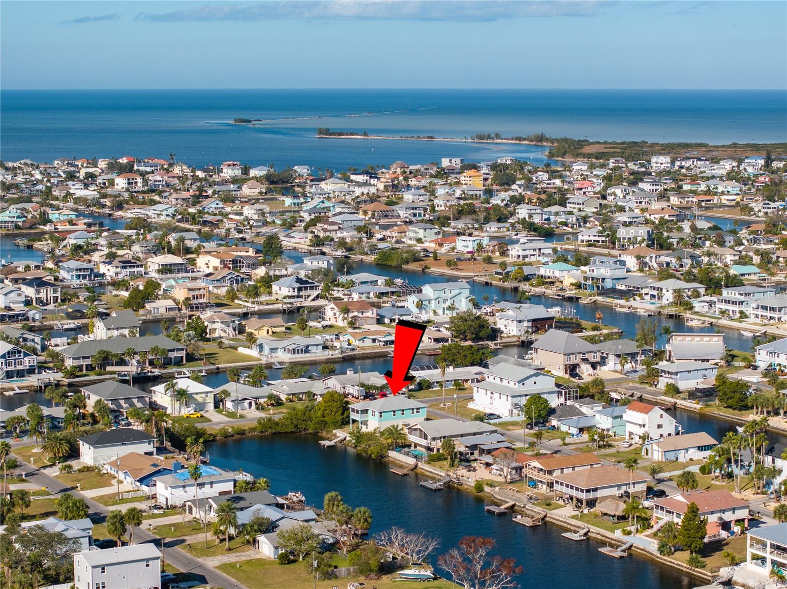 Ariel's View of the Home and  the Gulf