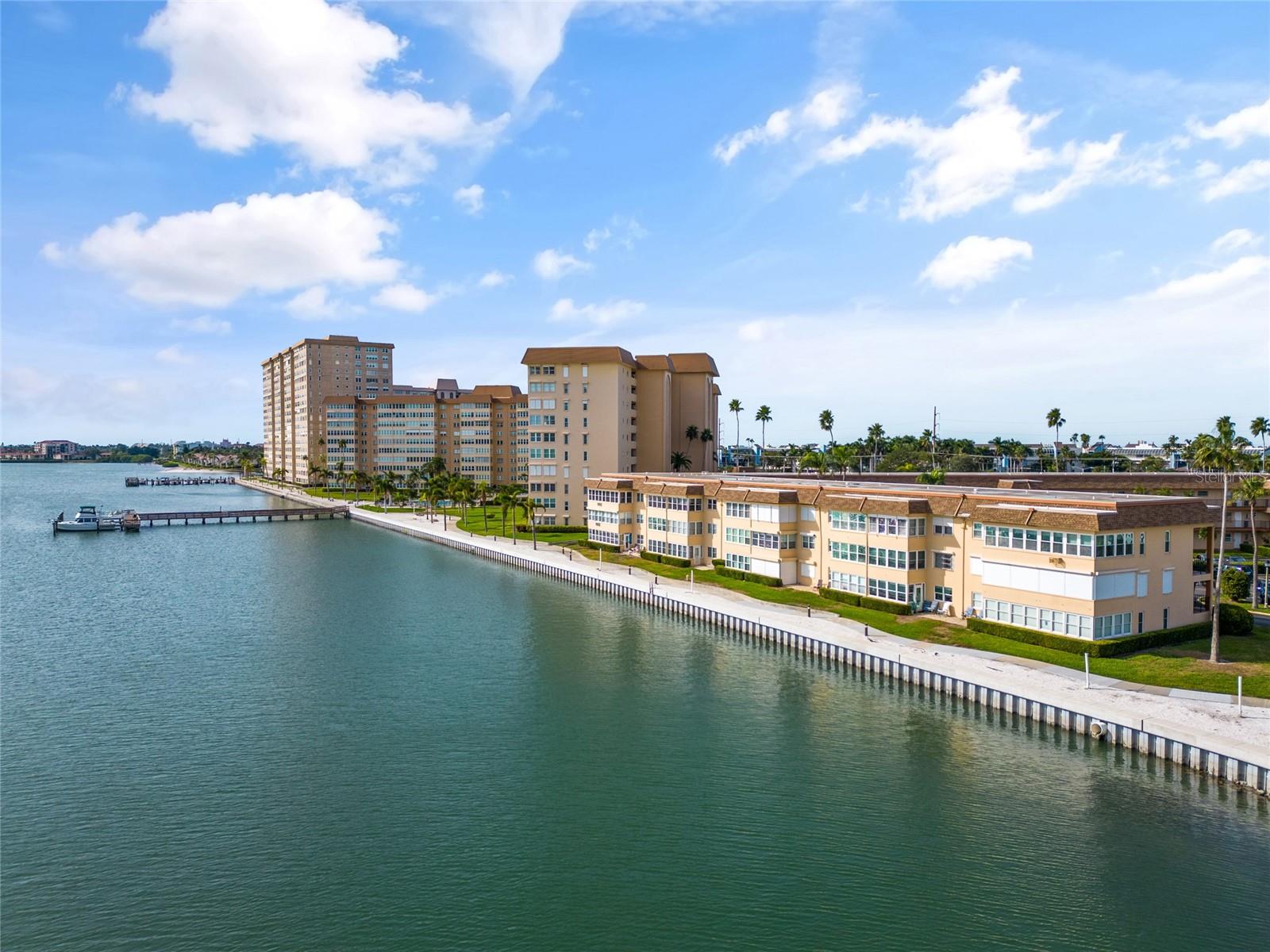 From this vantage point, you and see two community boat docks.  Boat slips are first come, first served and managed by the Point Brittany Administrative Corporation (PBAC)