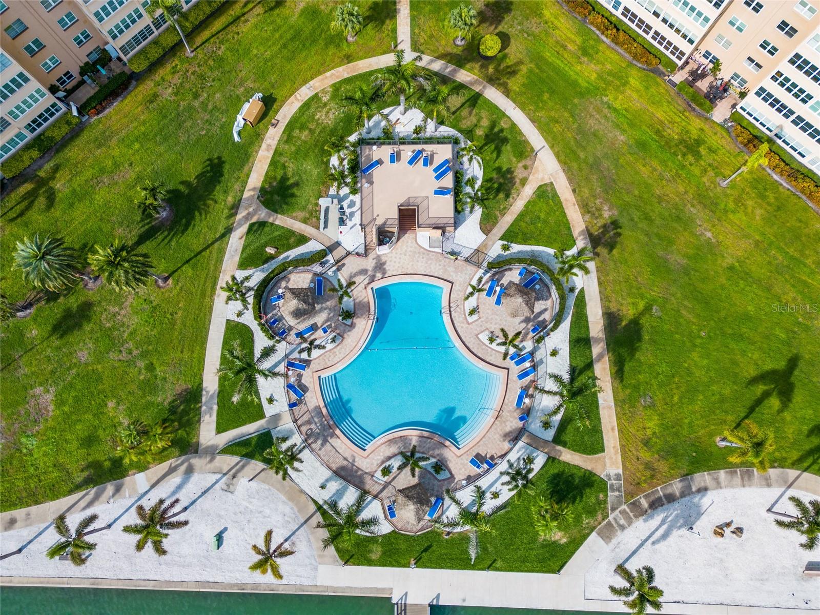 Aerial view of another pool in the community