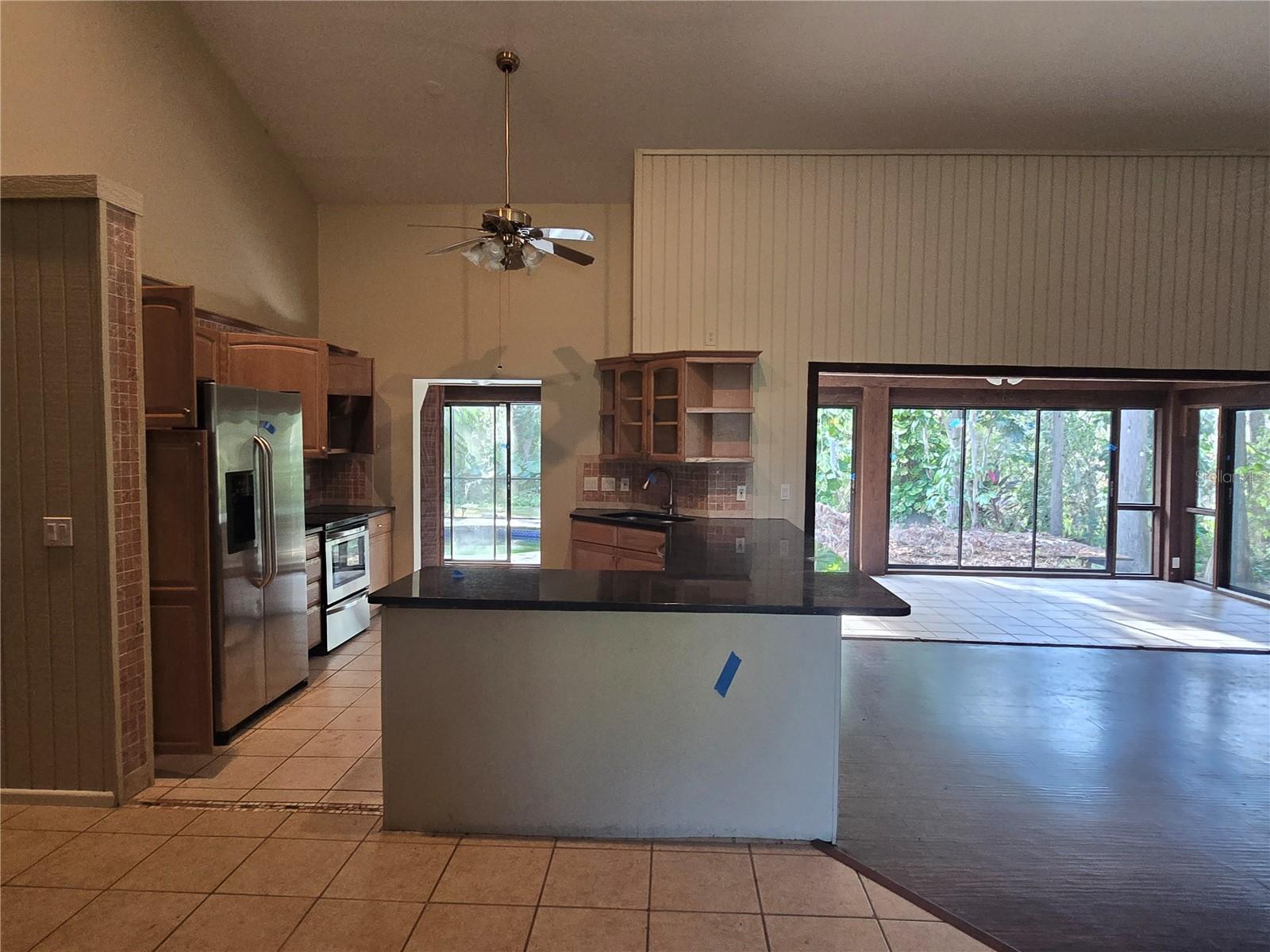 living room and kitchen view