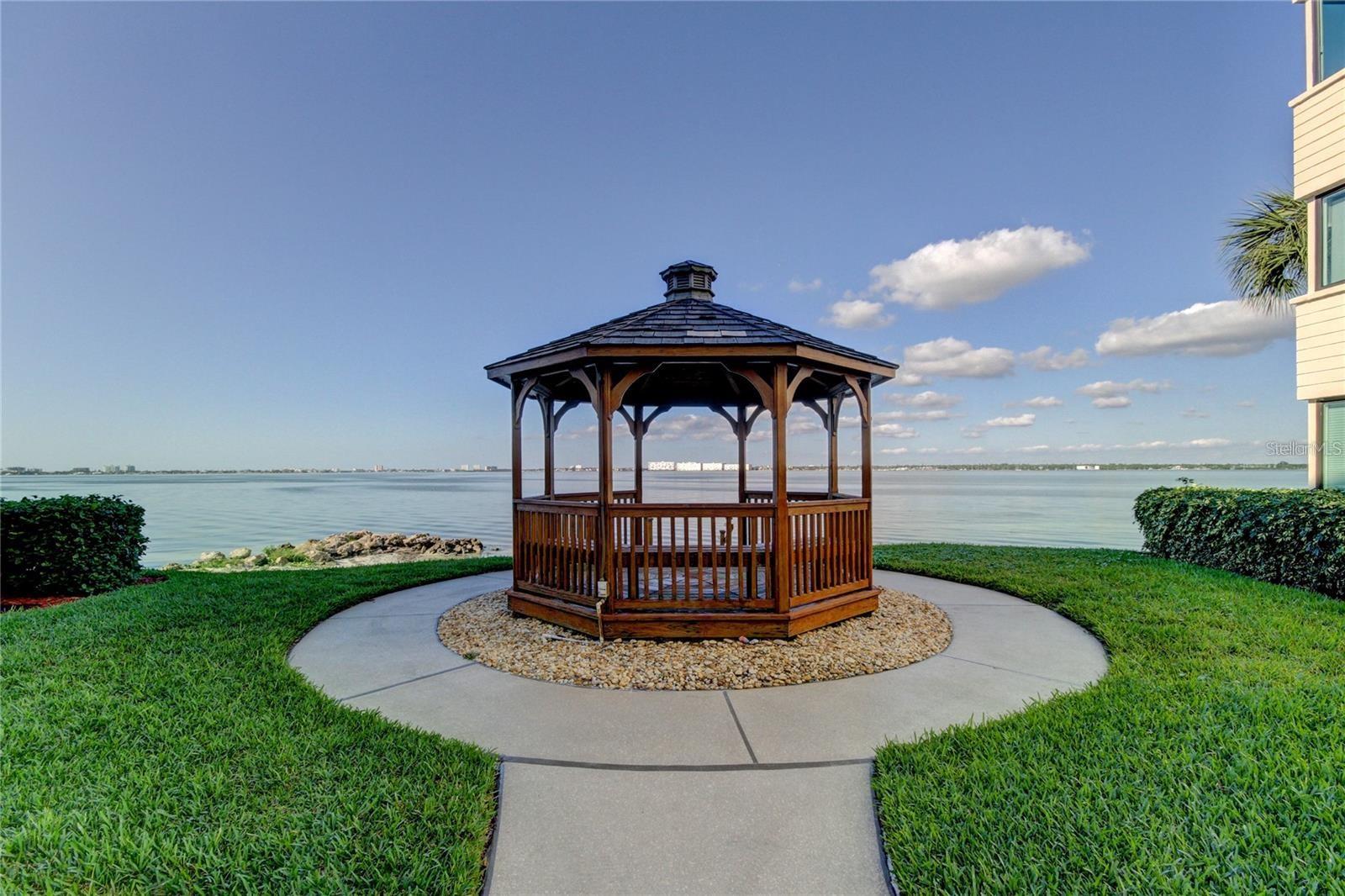 Quiet pavilion area to watch evening sunsets