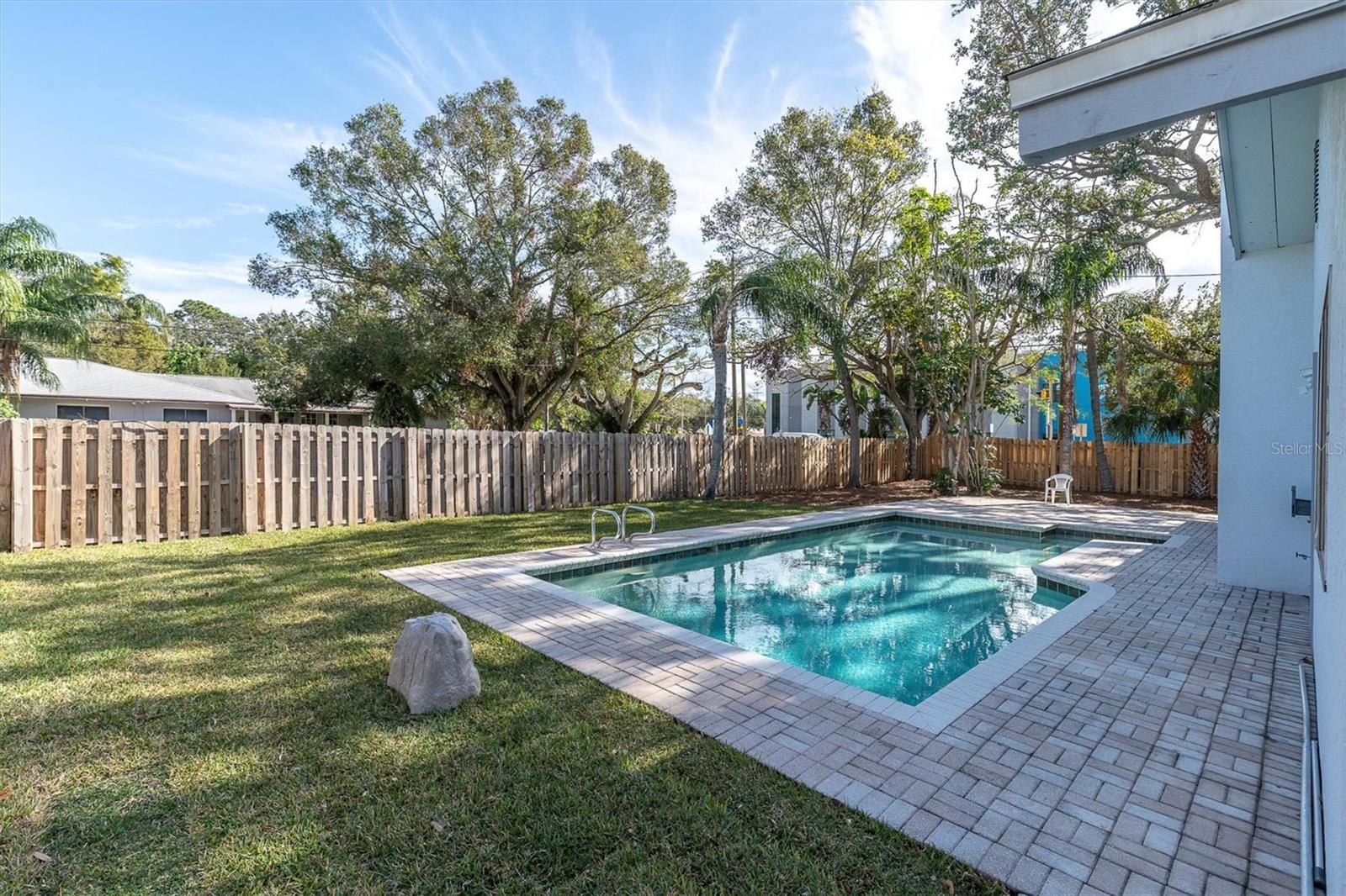 Pool and backyard