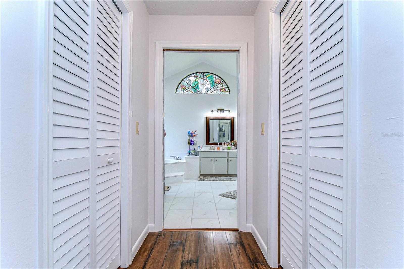 2 large walk in closets pave the way to the en-suite!