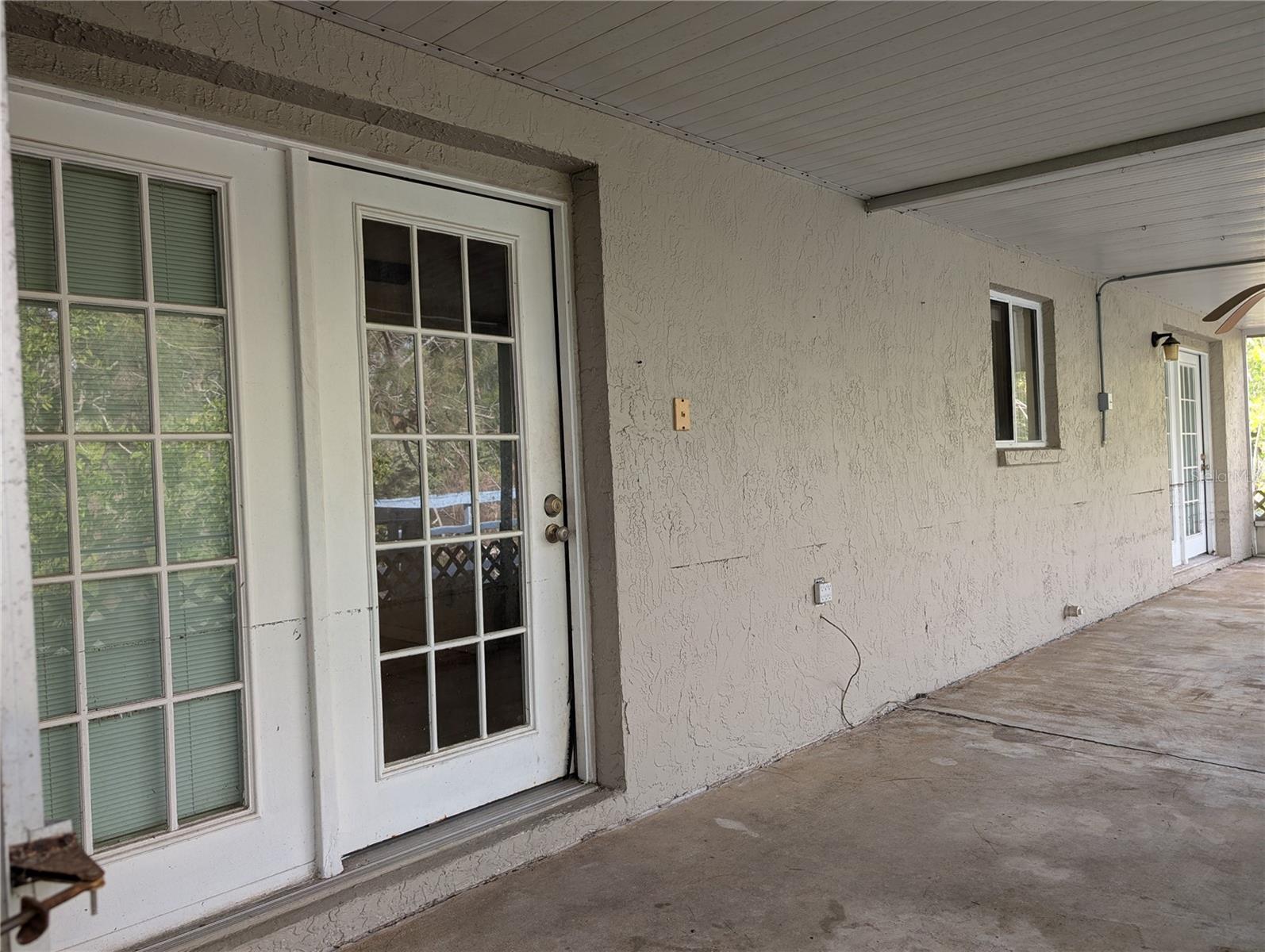 French door to porch