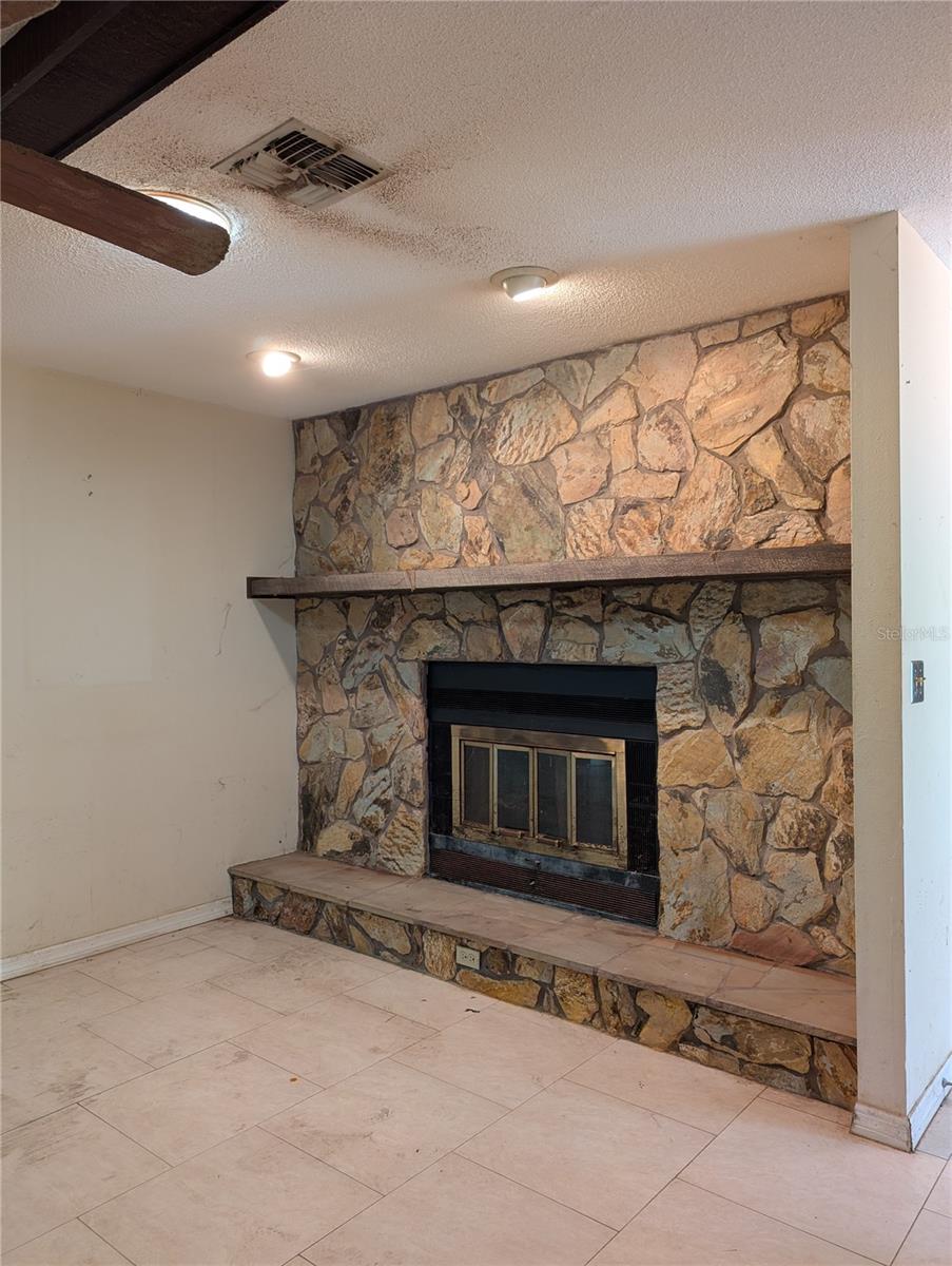 fireplace in living room