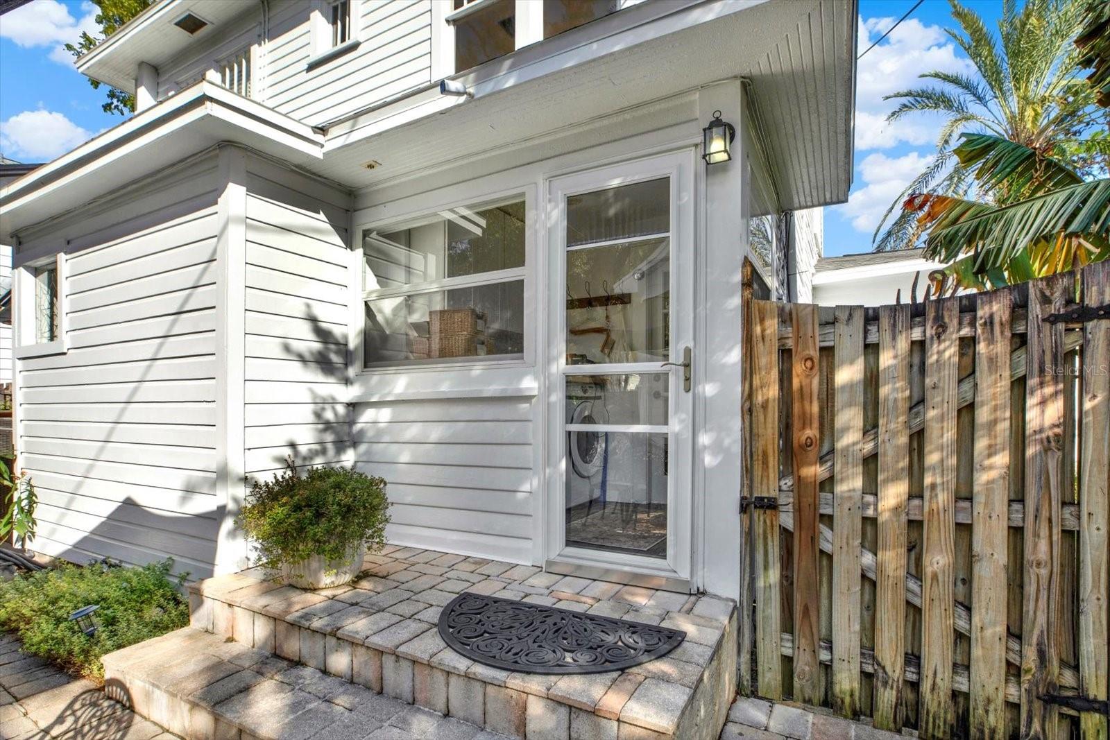 back door with access to laundry room