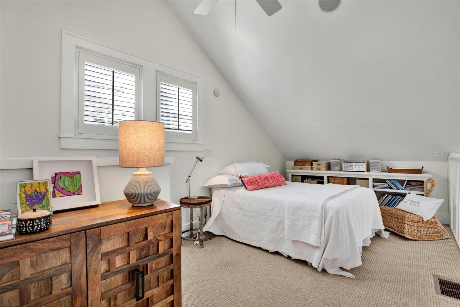 Lofted bedroom in back unit (second floor)