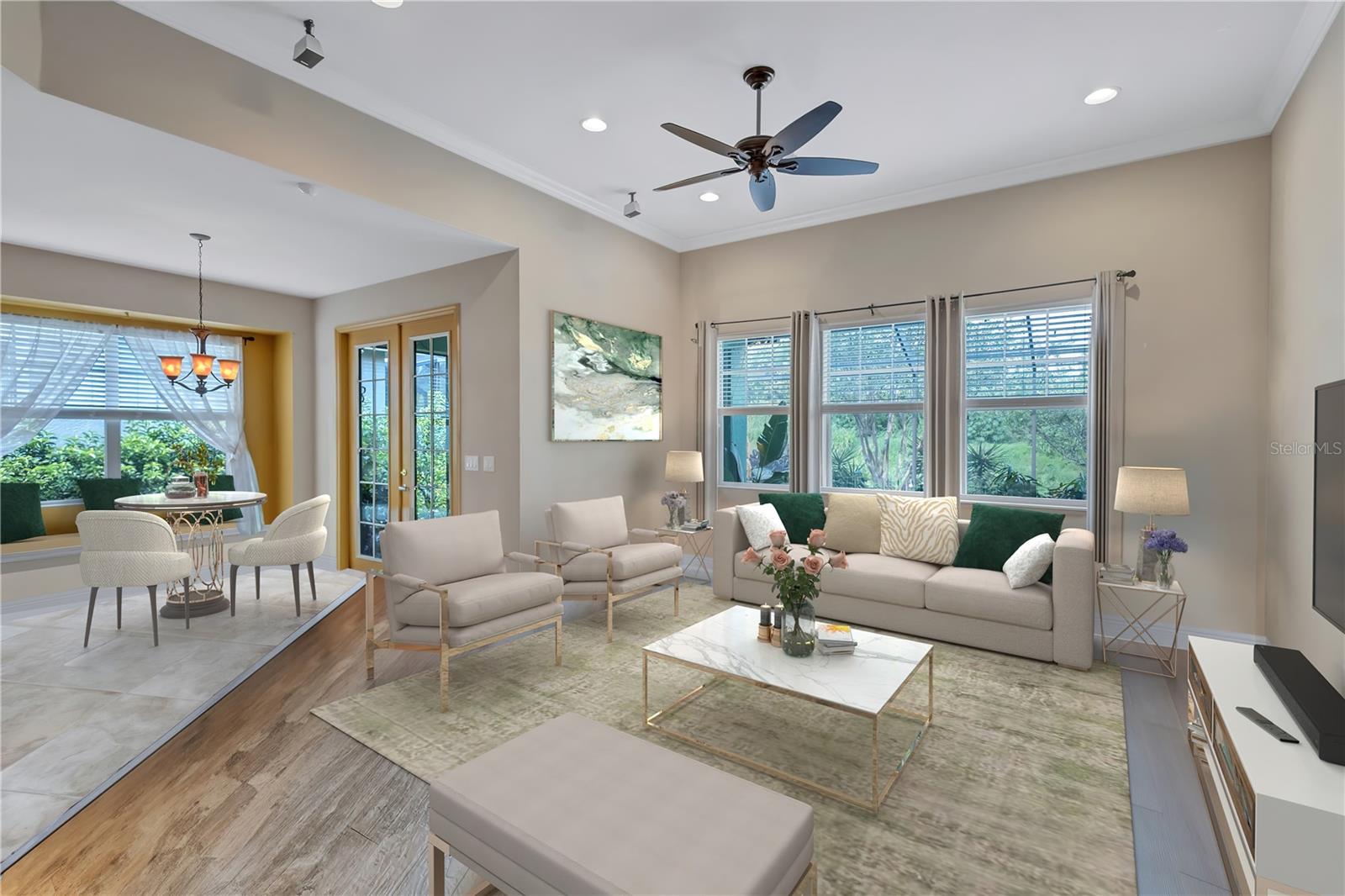 Living room with lots of natural light